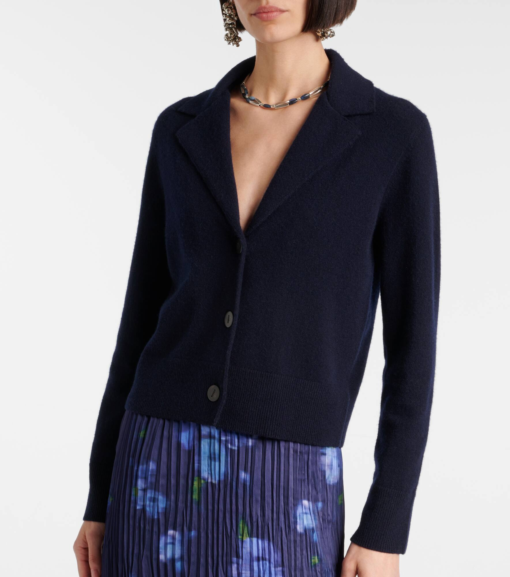 Cropped wool and cashmere cardigan - 6