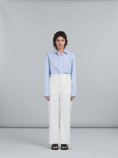 Marni WHITE CARGO TROUSERS IN TECHNICAL COTTON-LINEN outlook