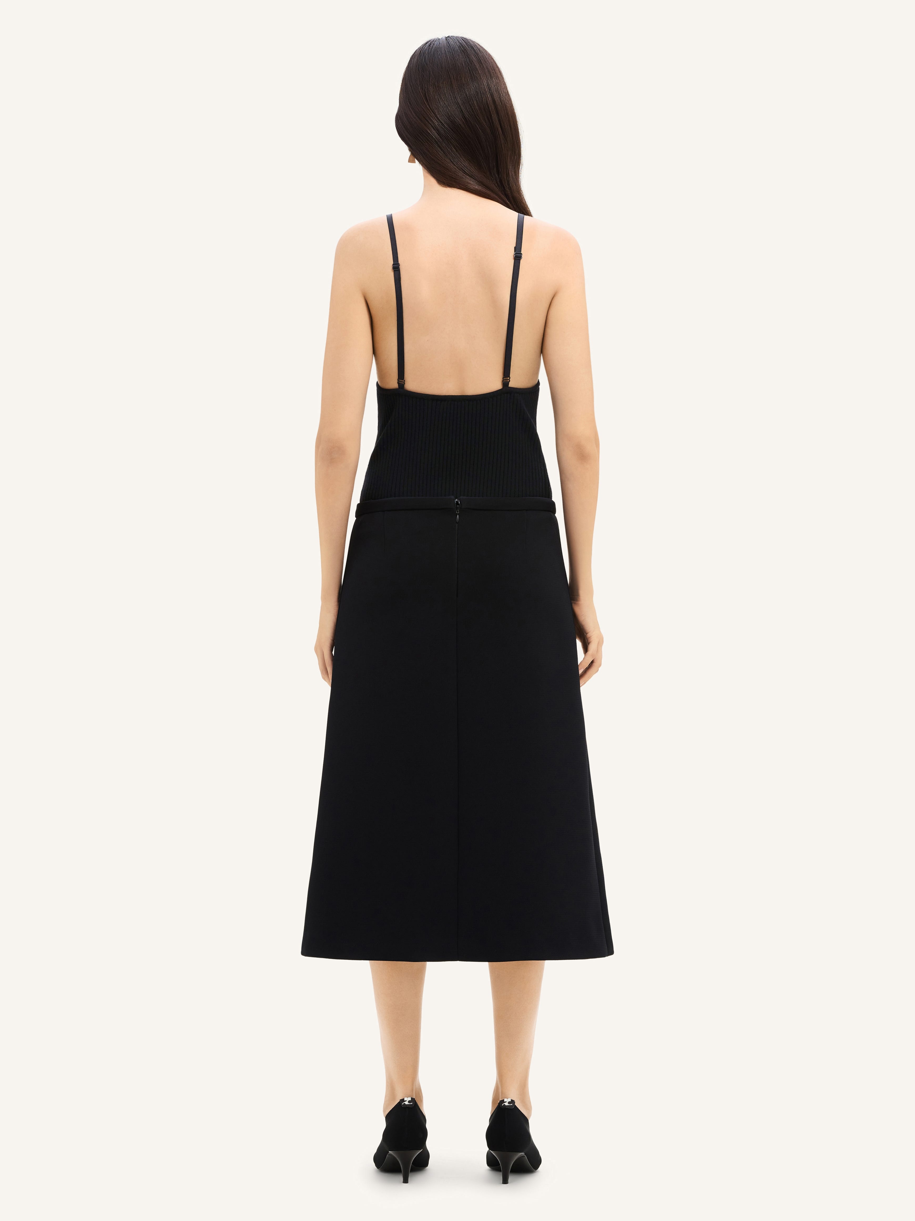 TAILORED HERITAGE CREPE MIDI SKIRT - 3
