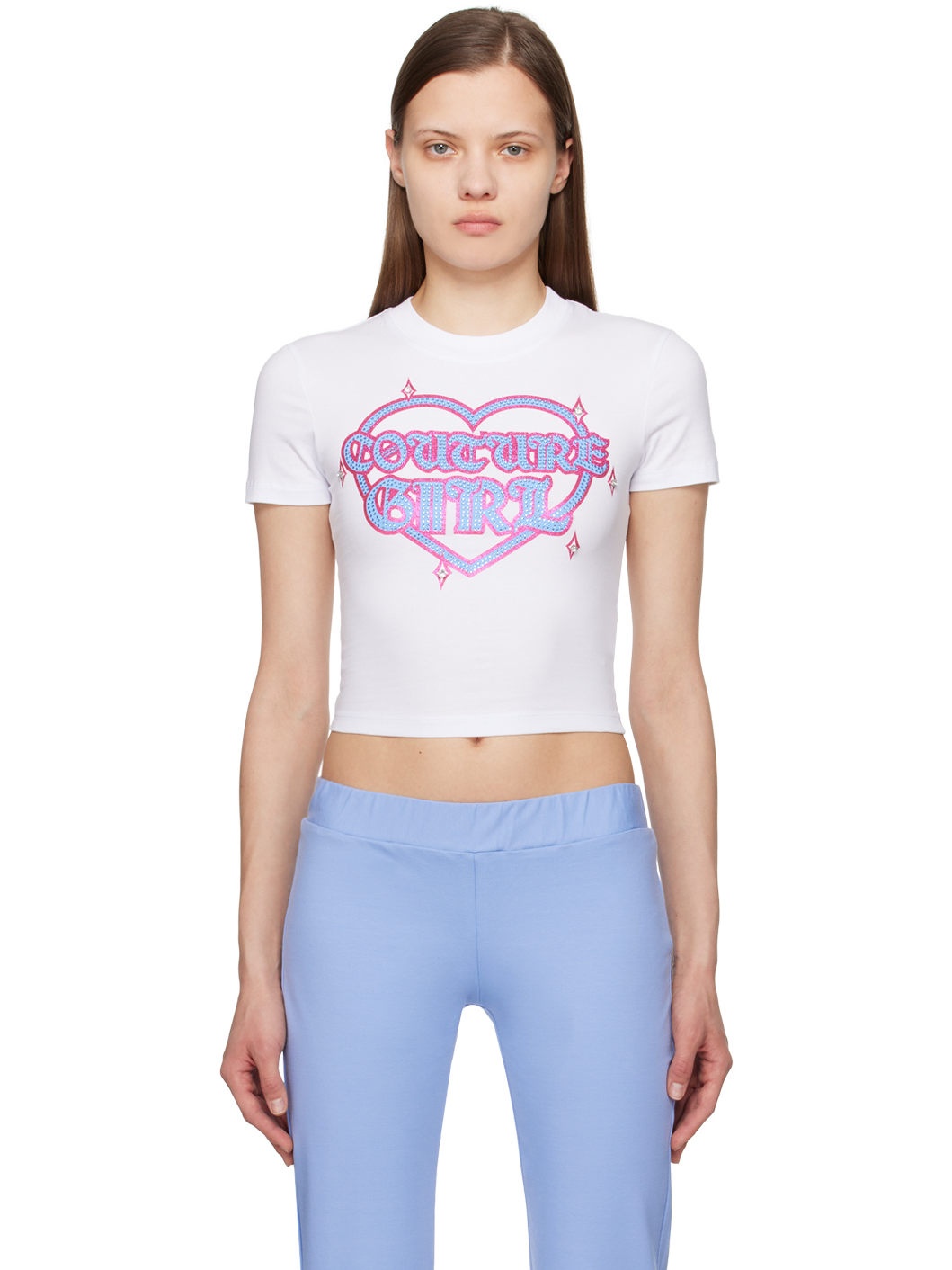 White Crystal-Cut T-Shirt - 1