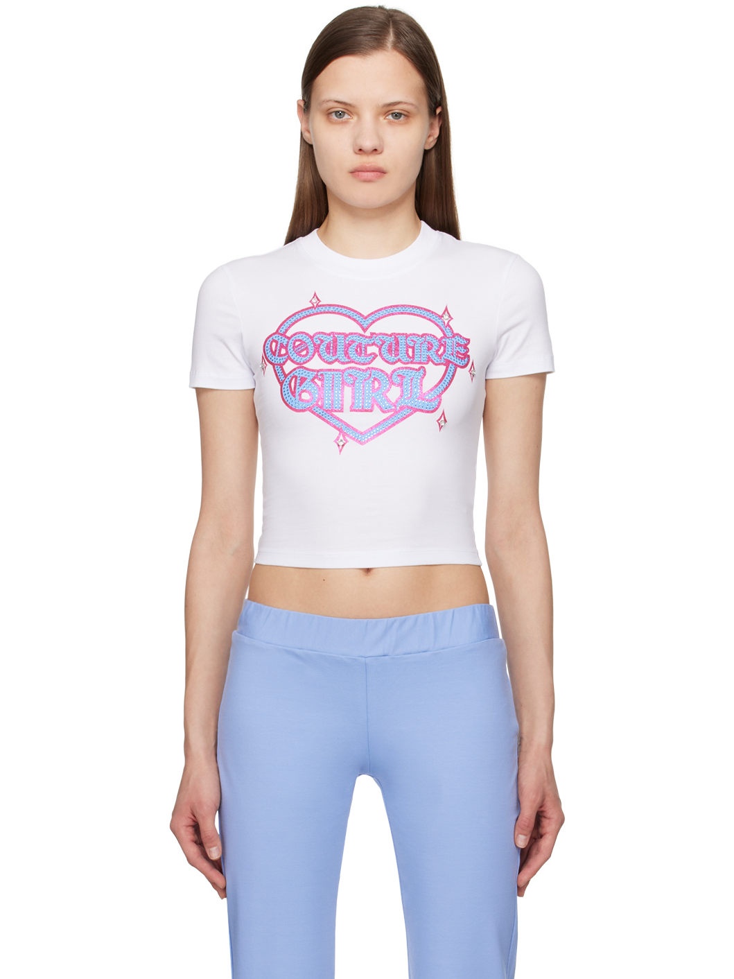 White Crystal-Cut T-Shirt - 1