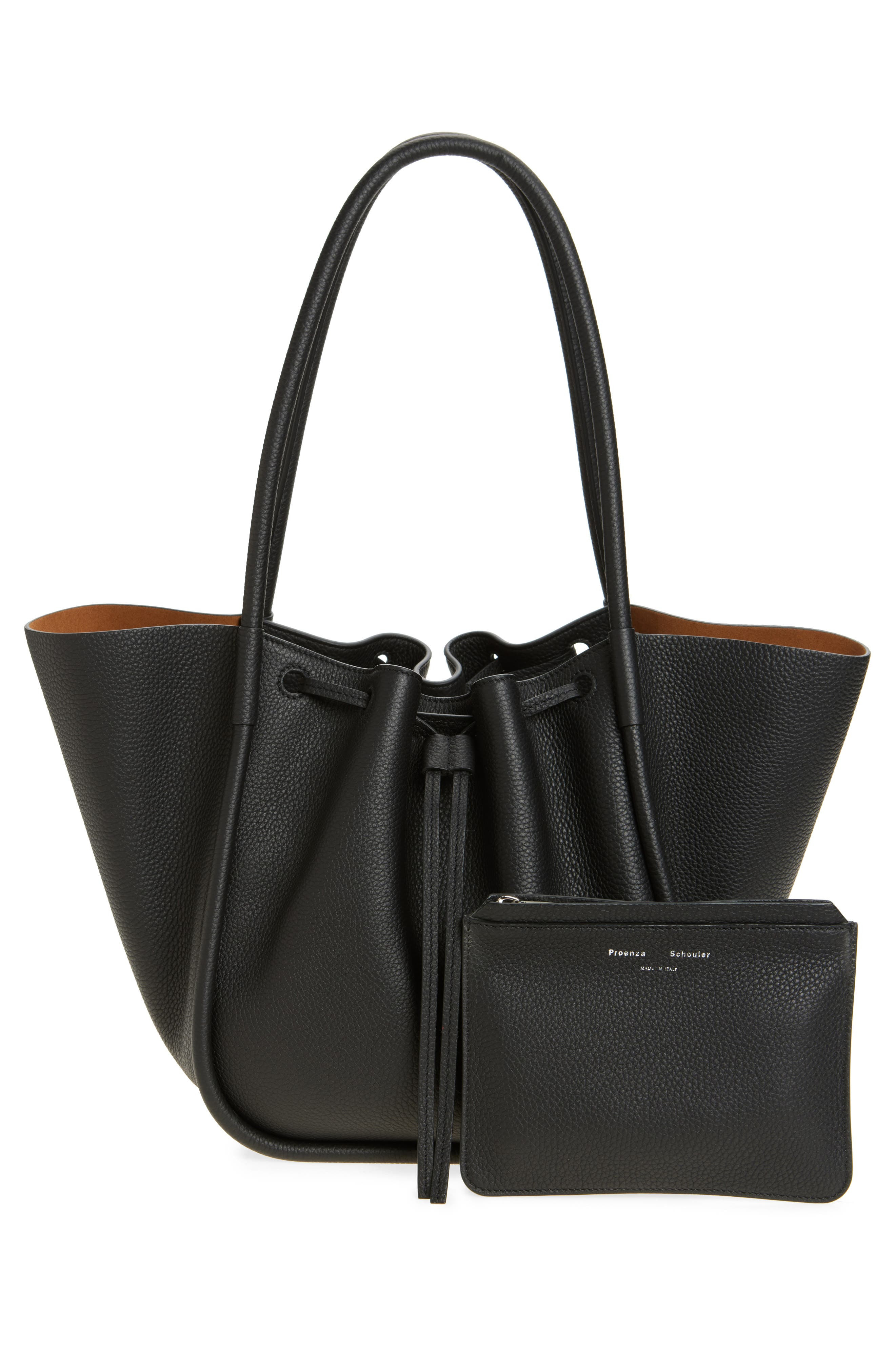 Proenza Schouler Large Ruched Pebbled Leather Tote in Black at Nordstrom - 3