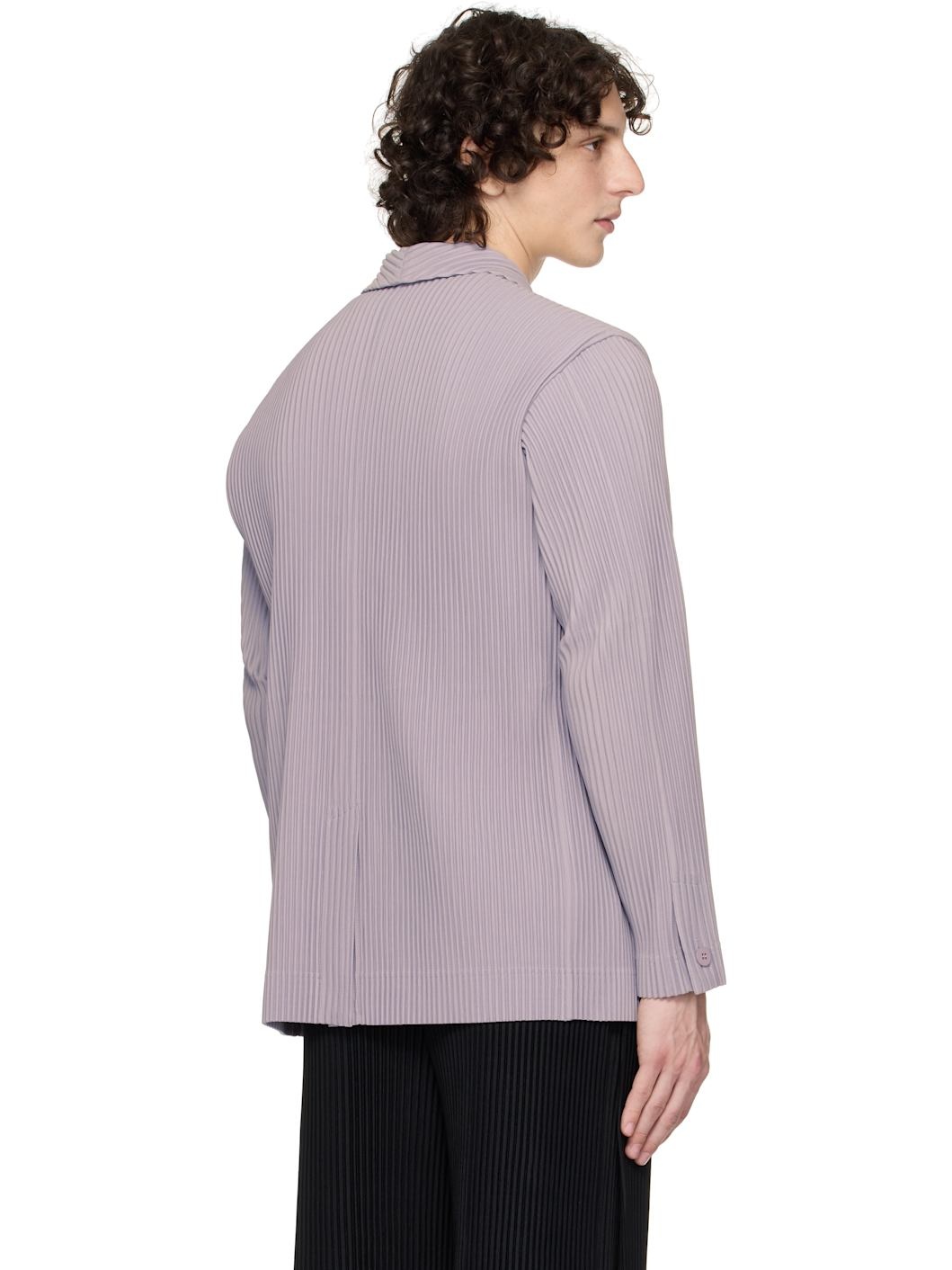 Purple Tailored Pleats 2 Blazer - 3