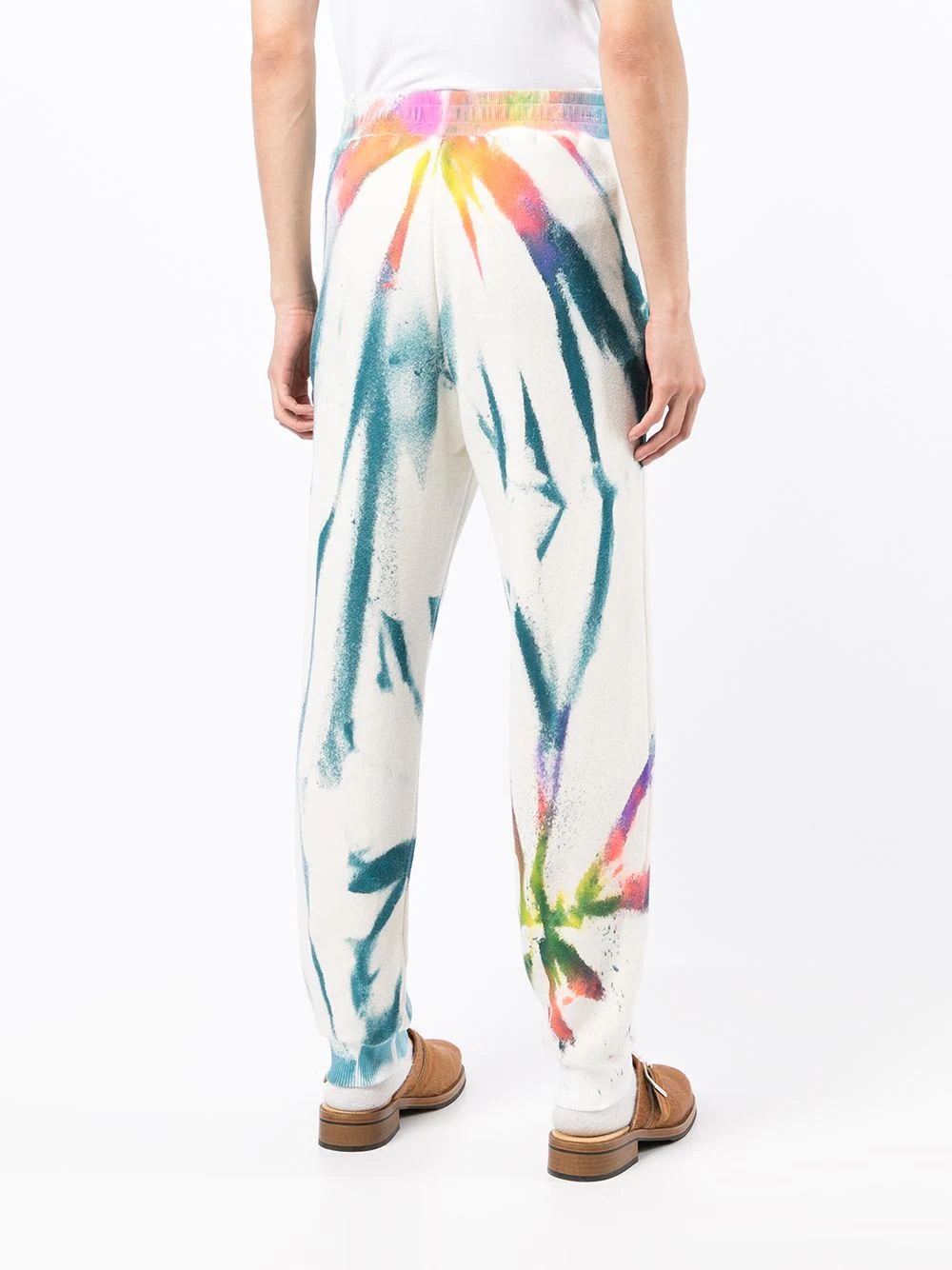 tie-dye cotton-cashmere track trousers - 4