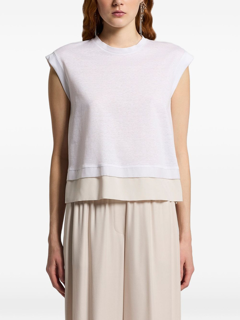 crew-neck cap-sleeve top 1