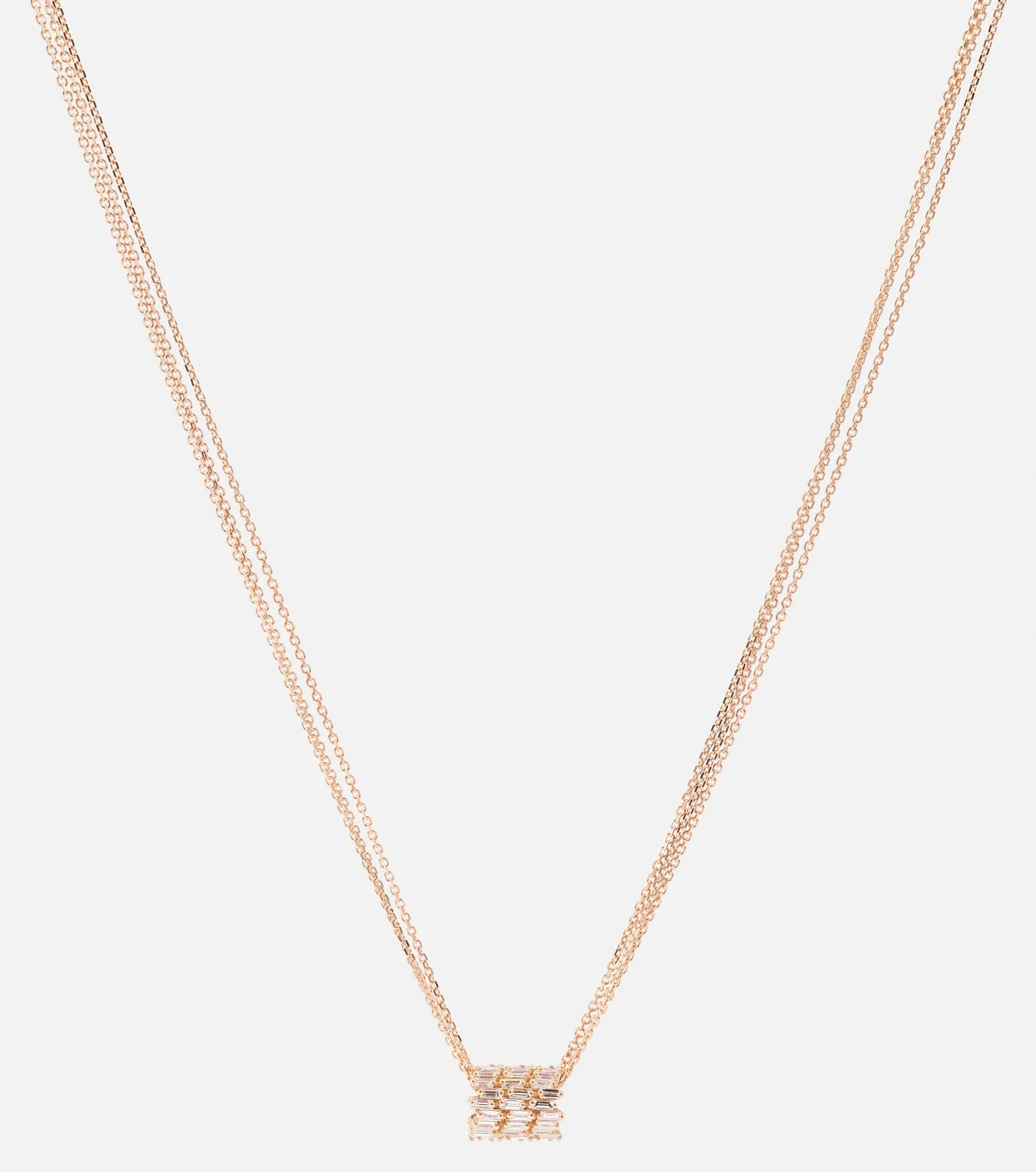 18kt rose gold necklace with diamonds - 1