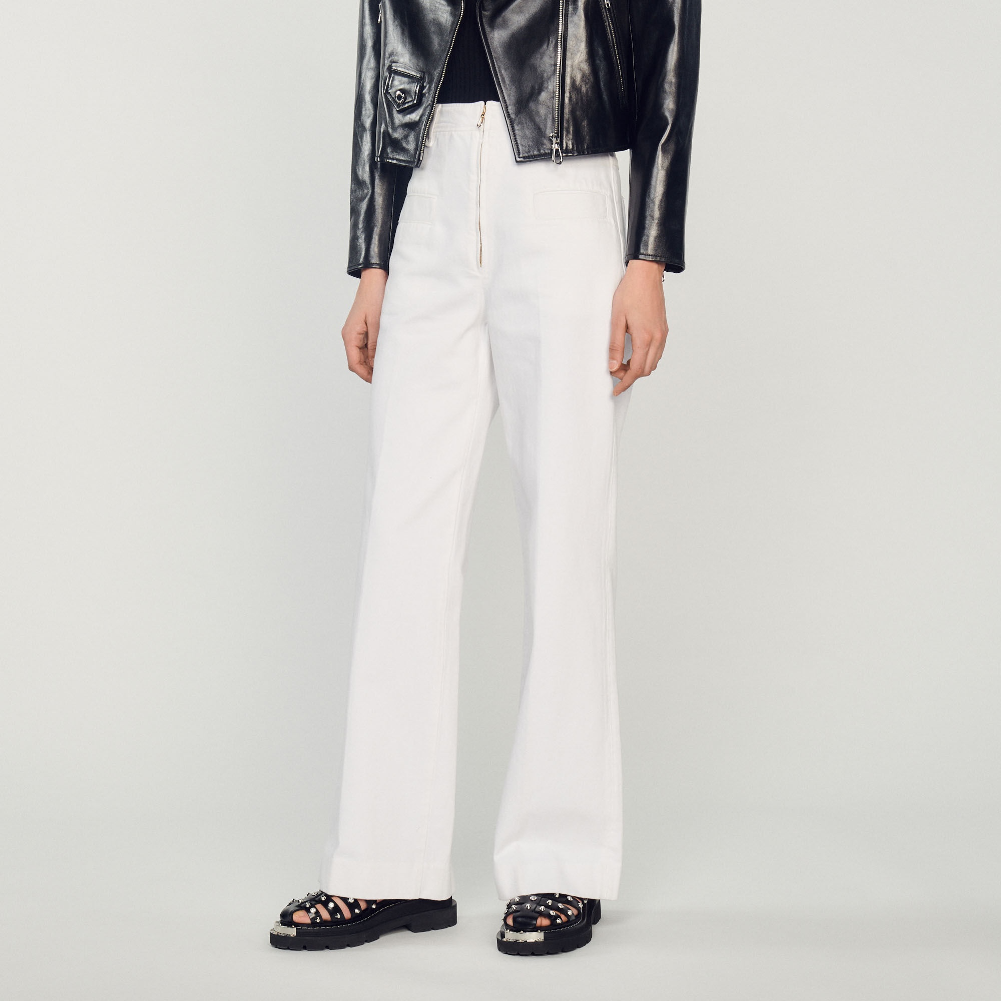 WIDE-LEG CANVAS PANTS - 4