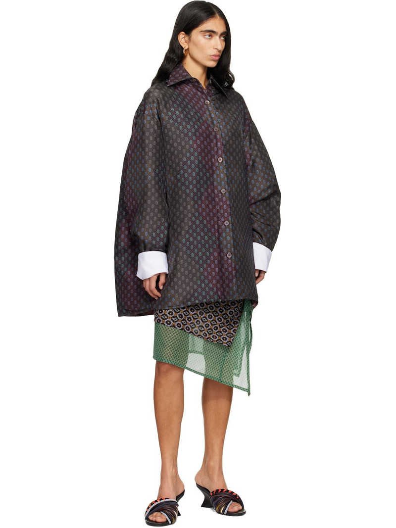 Dries Van Noten Burgundy Printed Jacket outlook