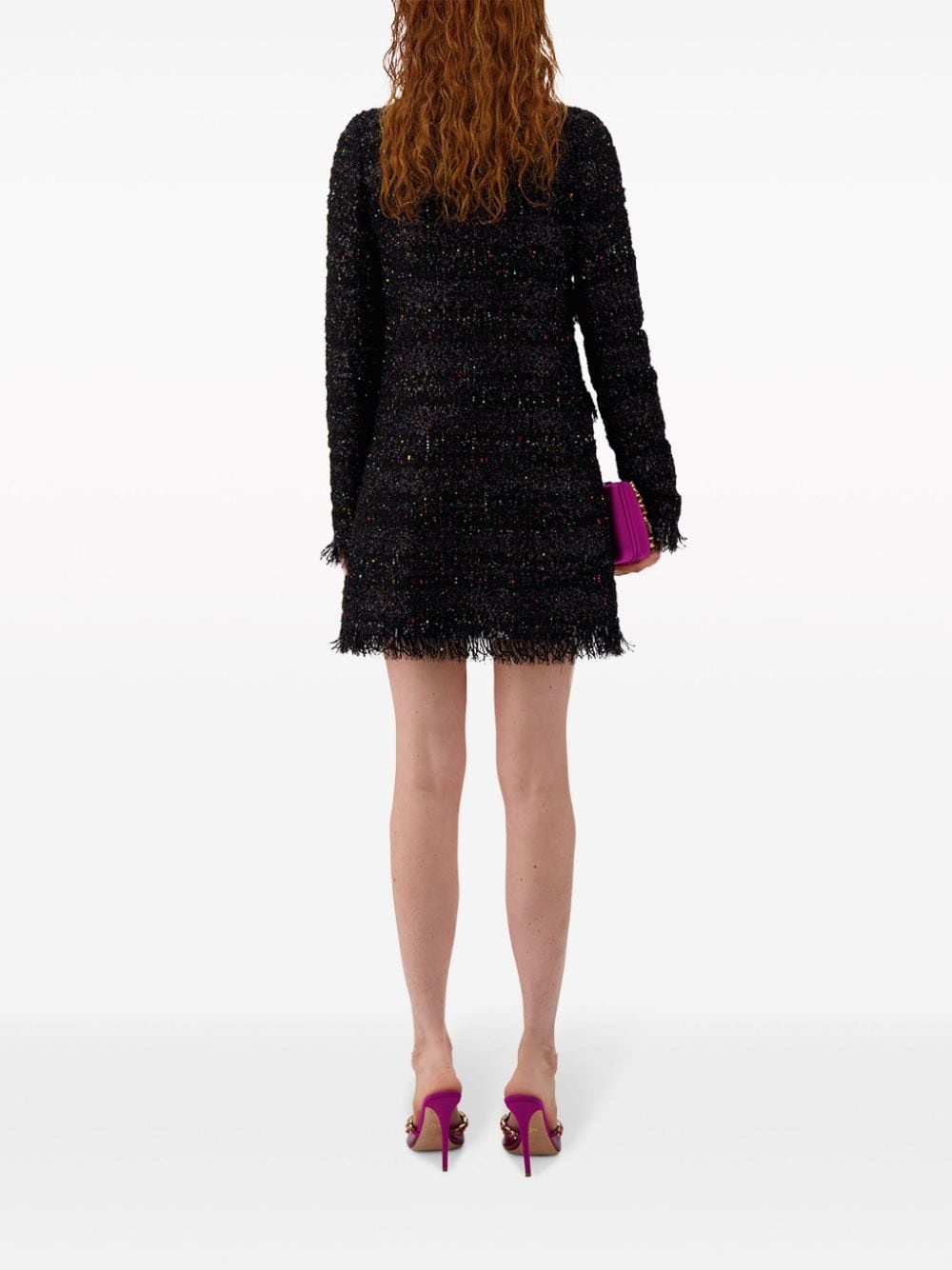 sequin-detail tweed minidress - 4