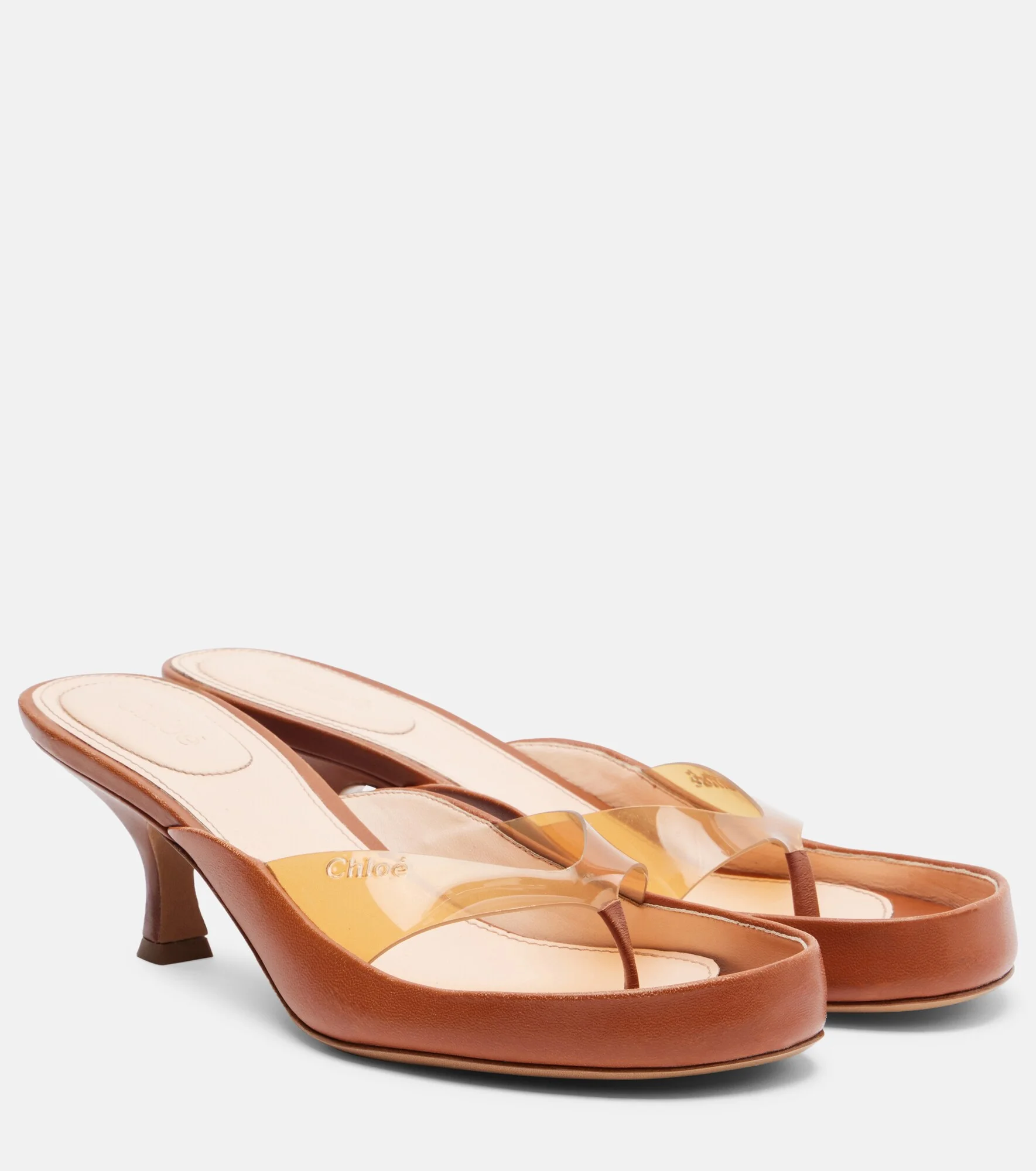 Junie leather and TPU thong sandals - 1