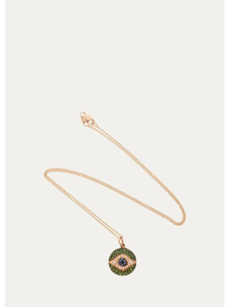 18K Pink Gold Dawn Verdant Eye Pendant Necklace 3