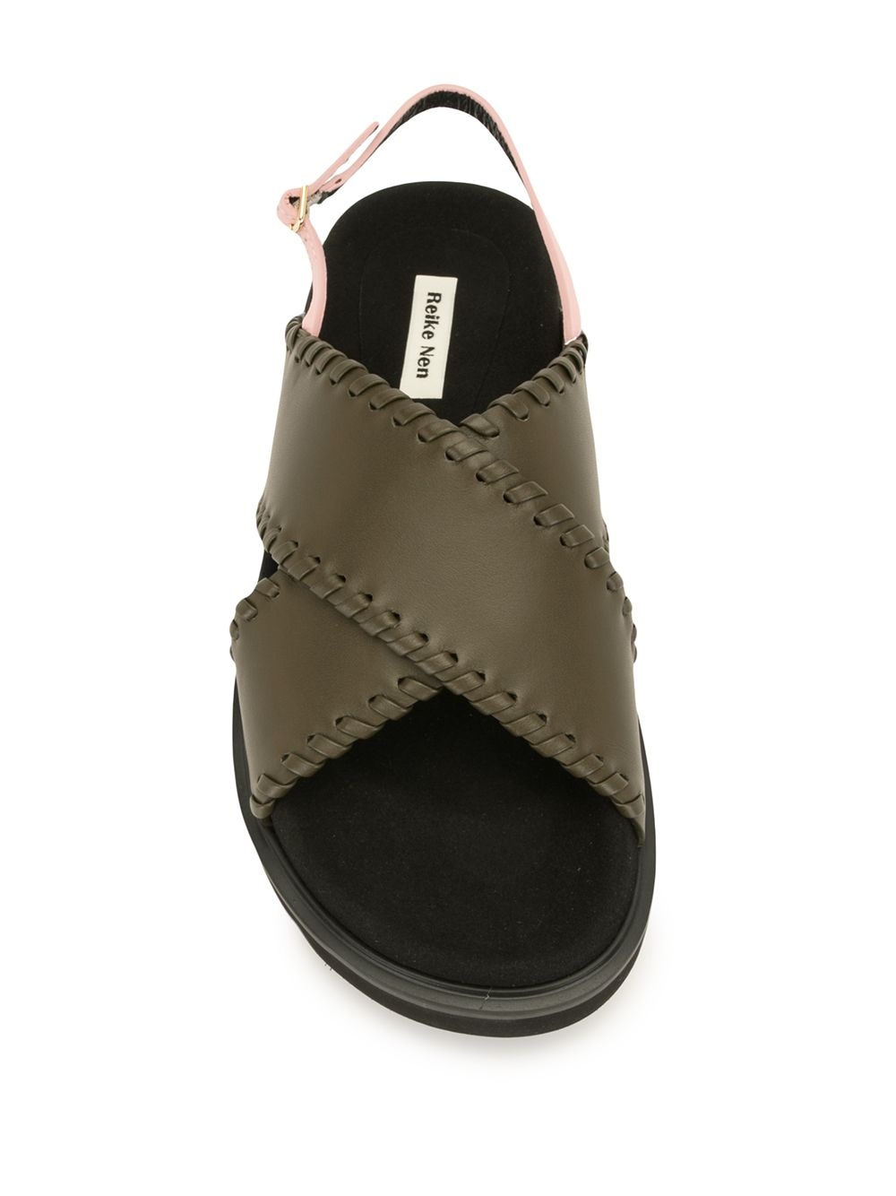 leather crossover sandals - 4