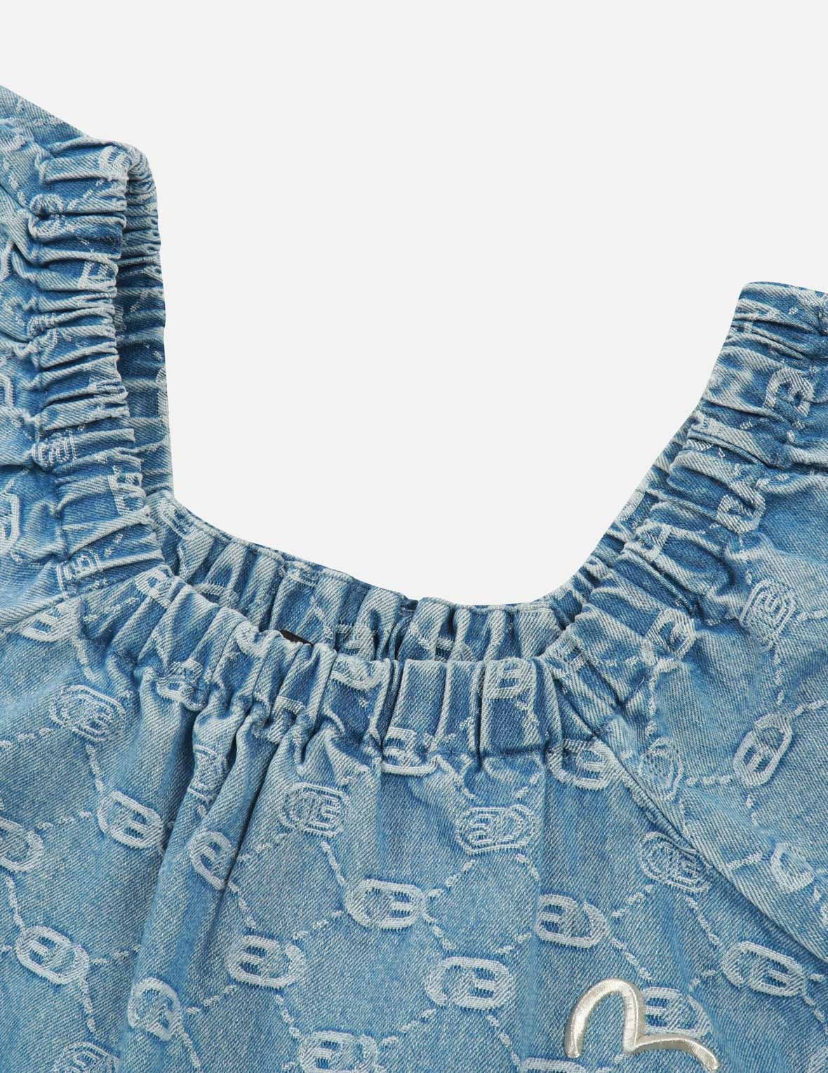 ALLOVER LOGO JACQUARD FASHION FIT DENIM DRESS - 9
