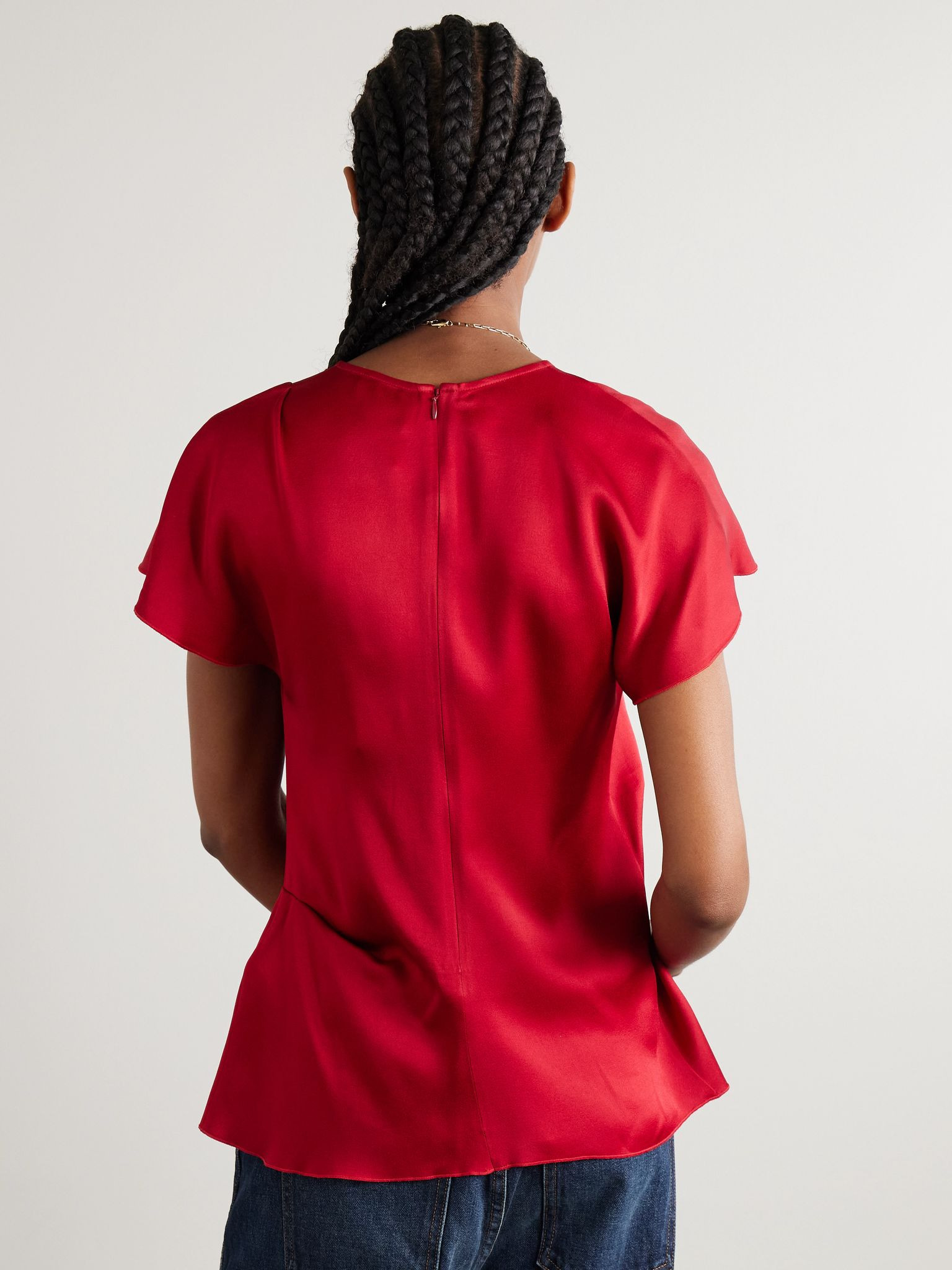 Draped satin top Red - 3
