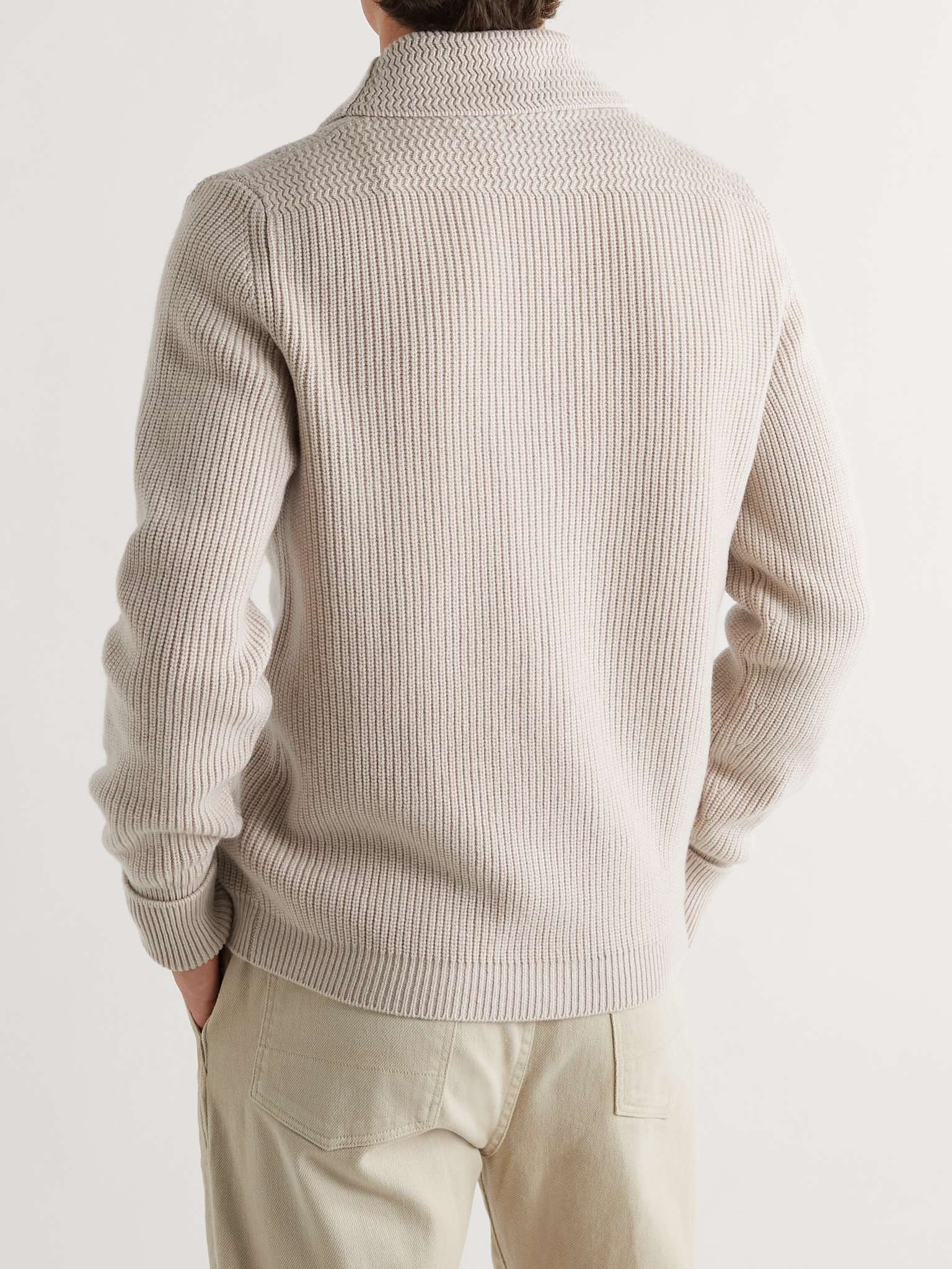 Ribbed Cashmere Cardigan - 4