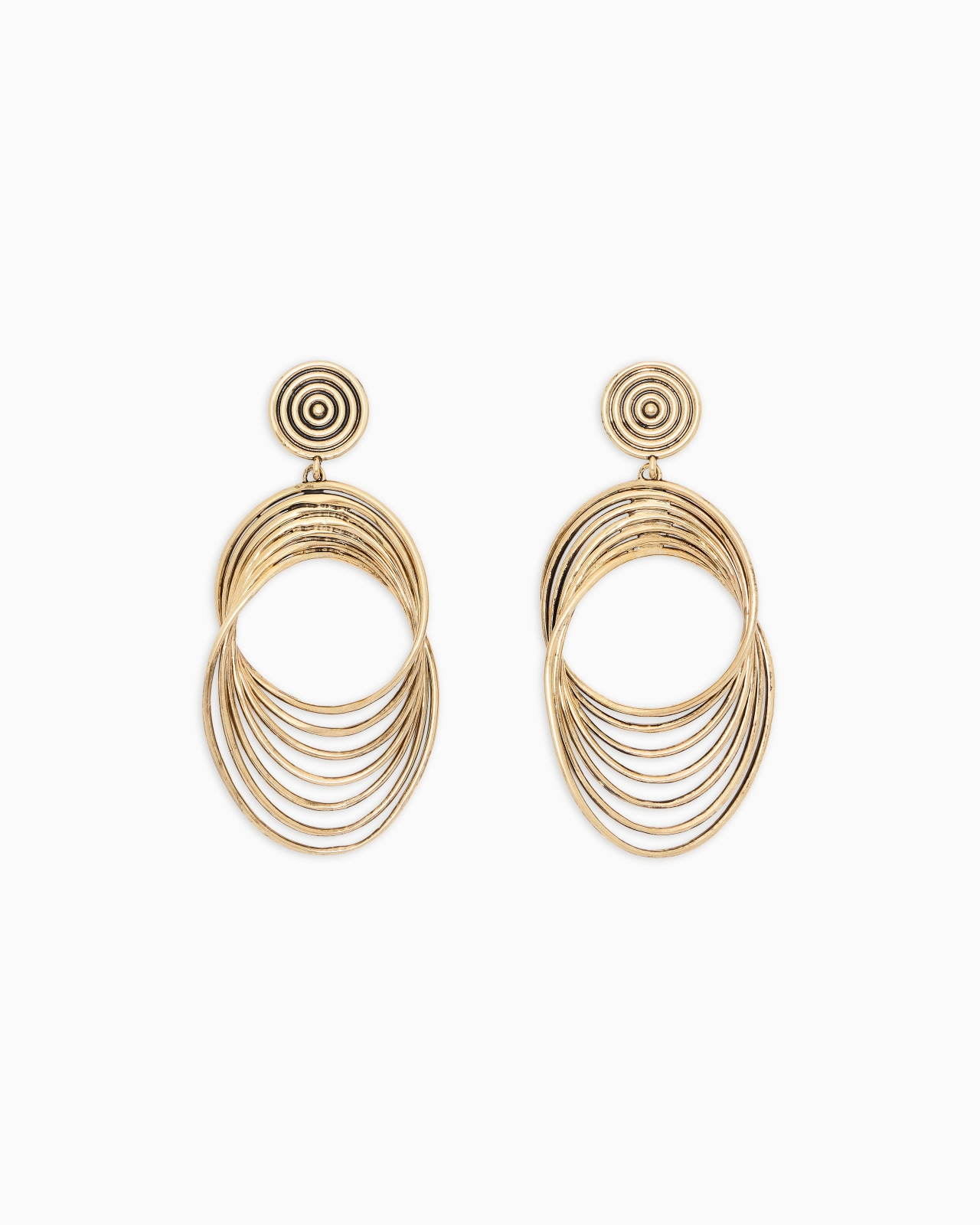 BRASS CLIP-ON PENDANT EARRINGS - 1