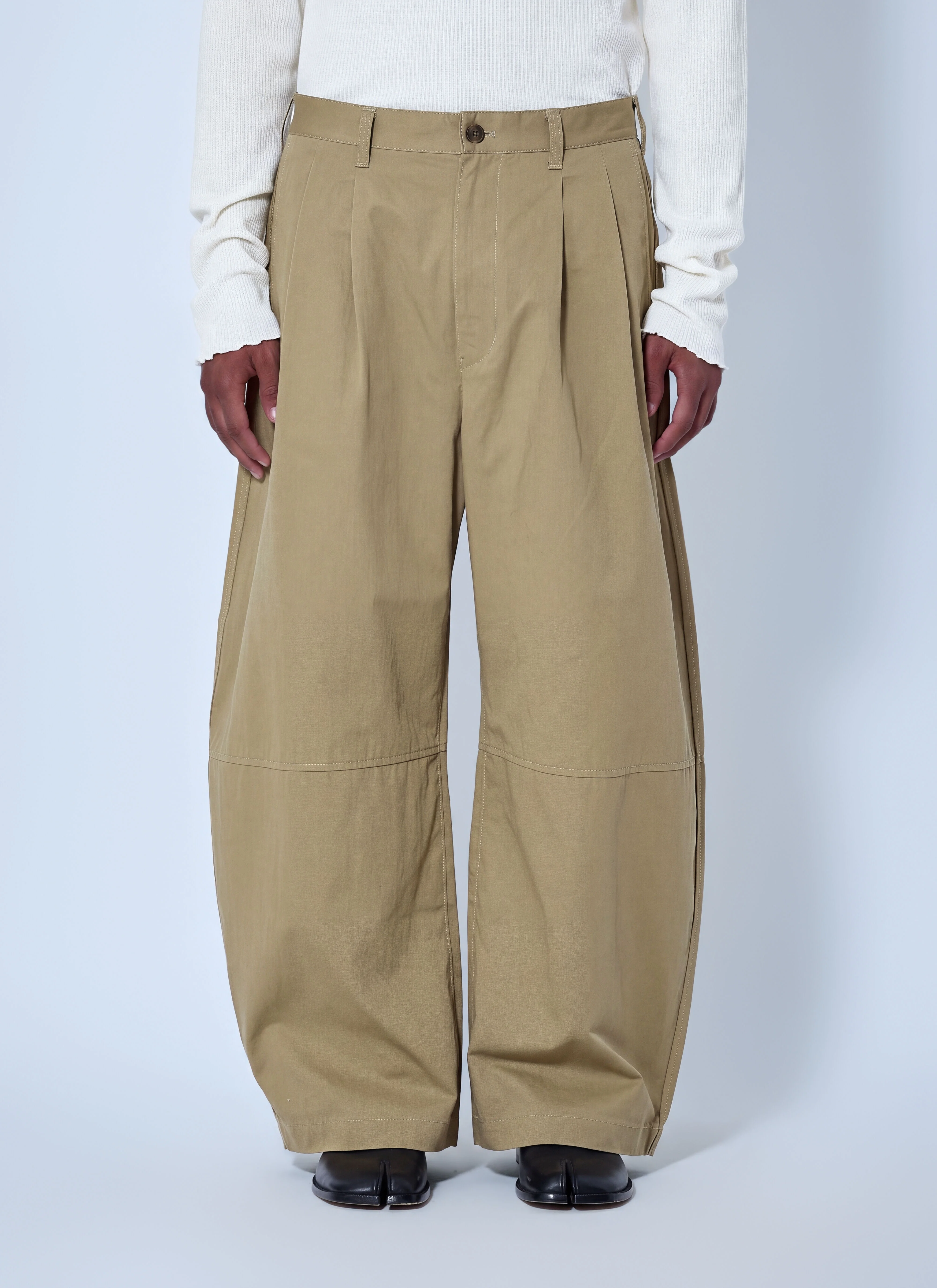 Wide-Leg Pleated Trousers - 1