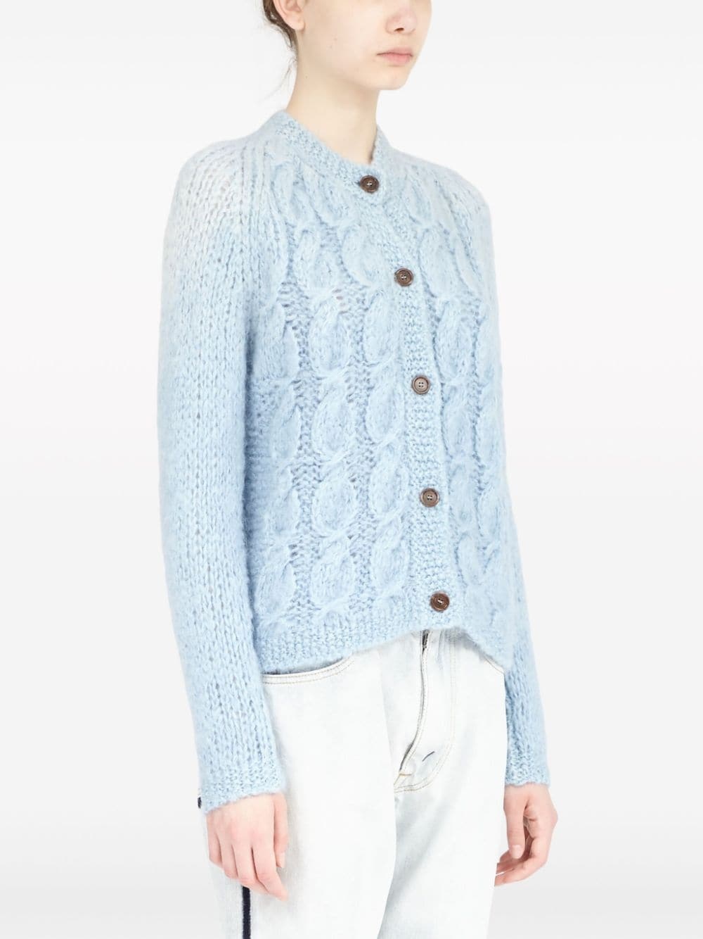 knitted mohair-blend cardigan - 3