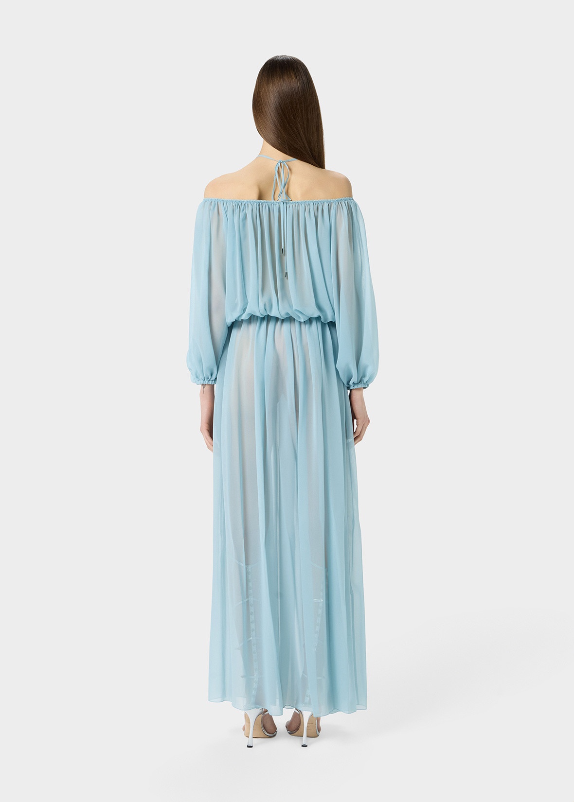 LONG DRESS WITH 3D FLOWER DECORATION - 4