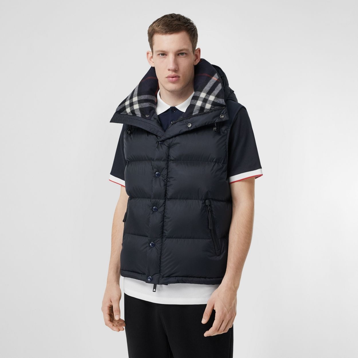 Detachable Sleeve Hooded Puffer Jacket - 1