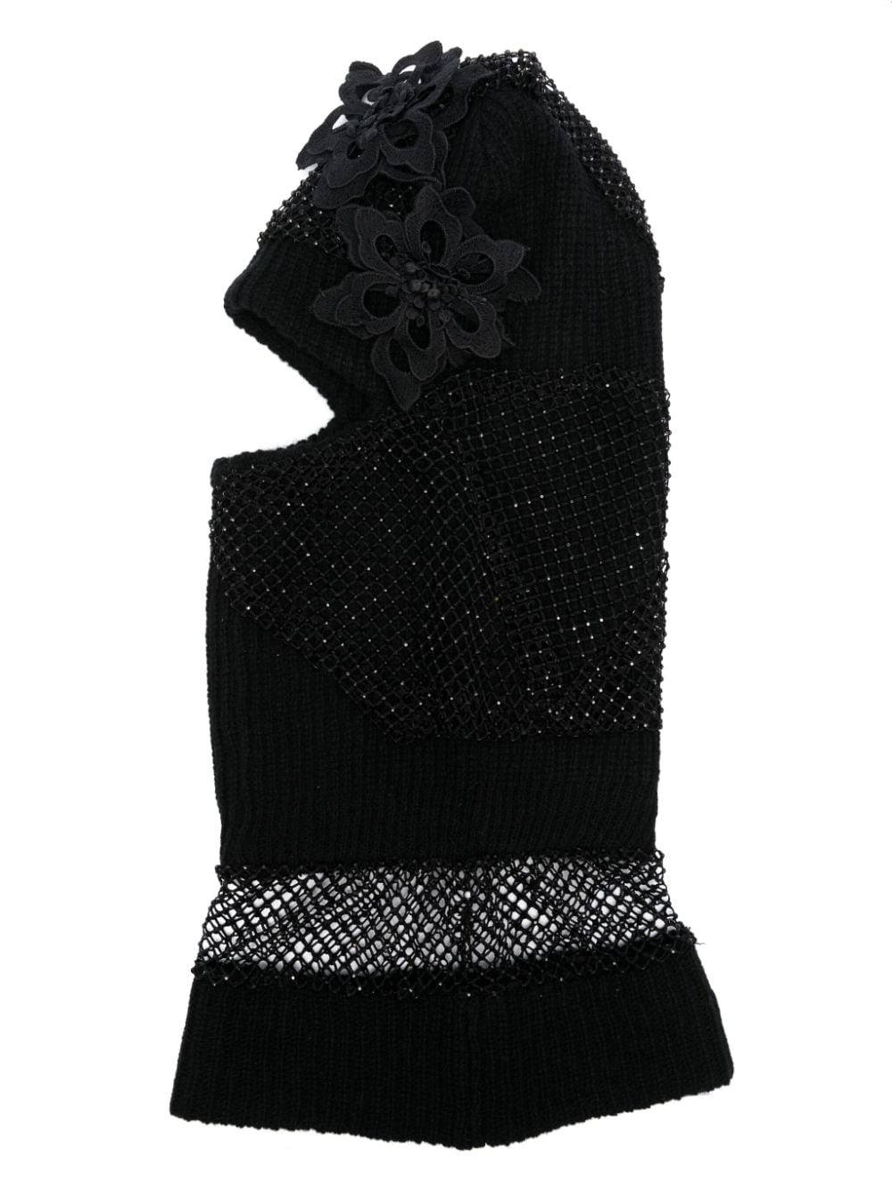 floral-appliquÃ© knitted balaclava - 1