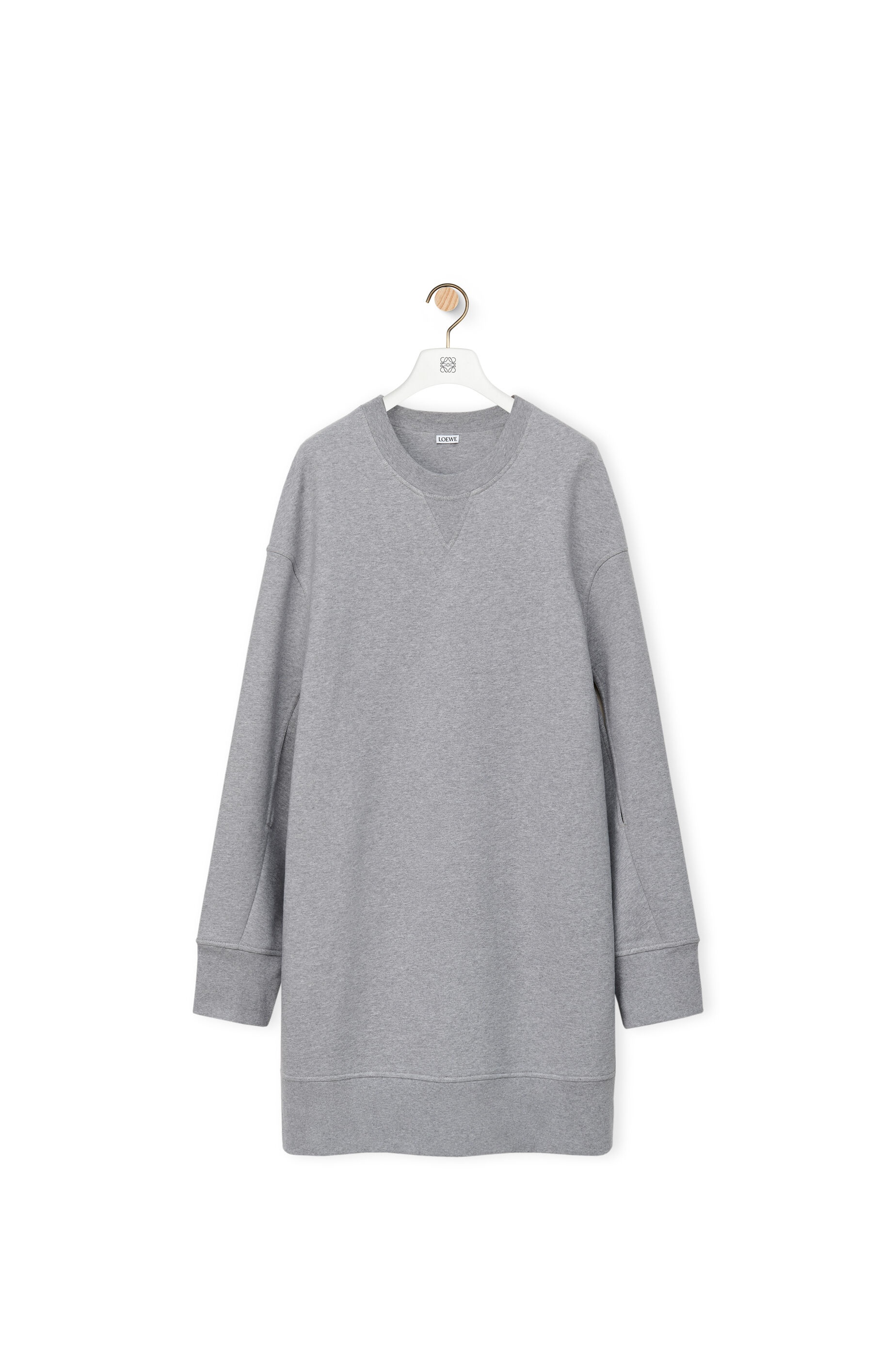 Elongated sweatshirt dress in cotton fleece - 1