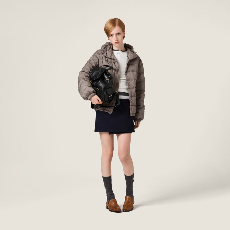 Miu Miu Technical pongé down jacket outlook