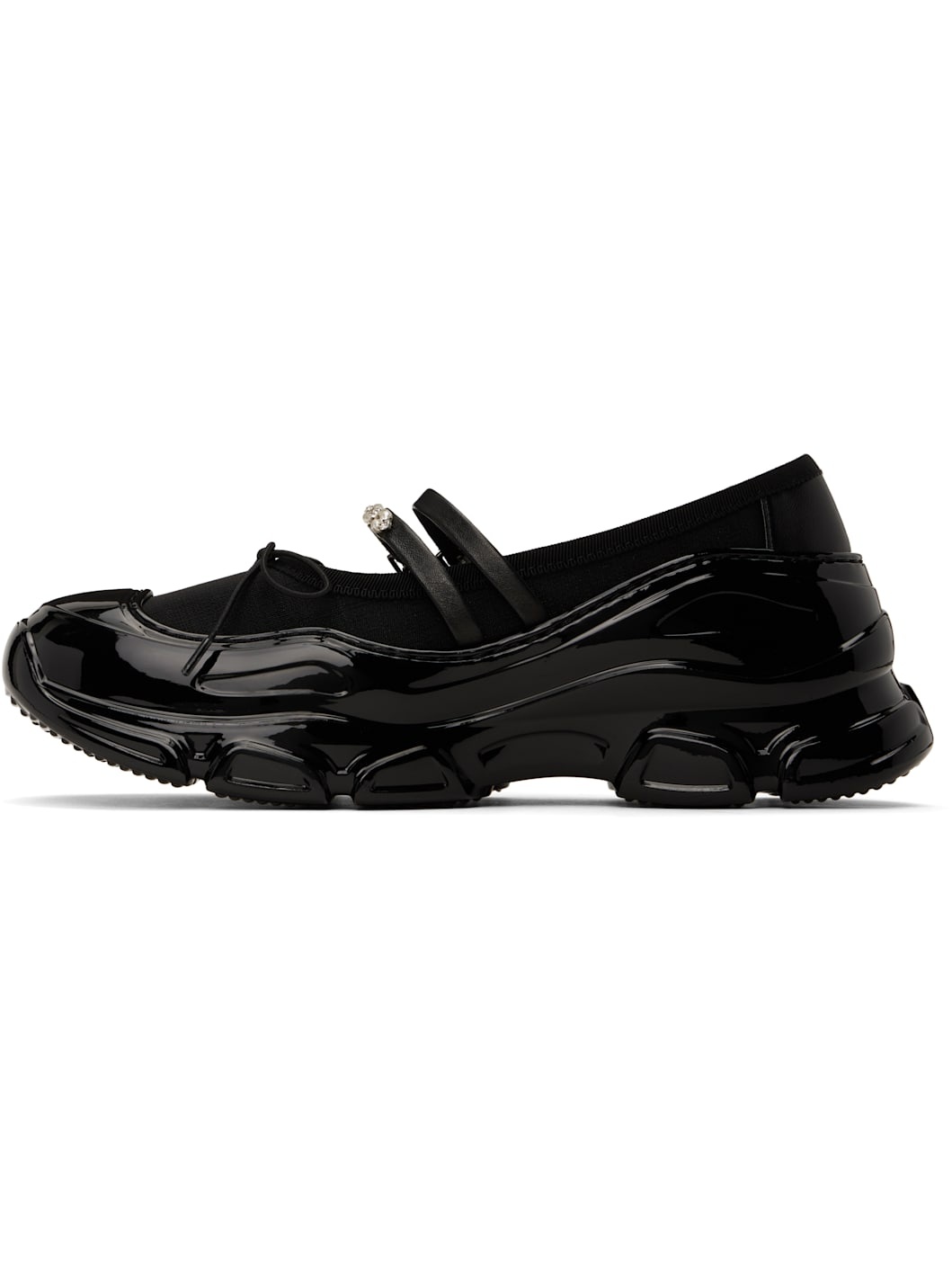 Black Mesh Tracker Ballerina Flats - 3