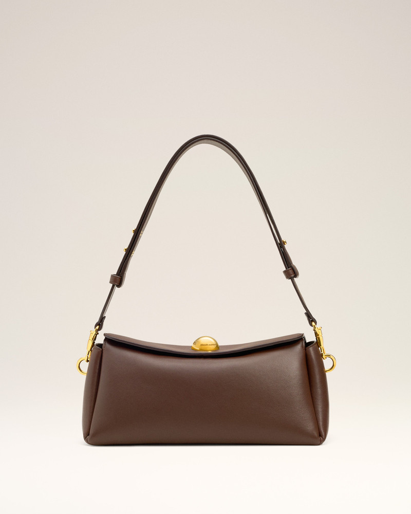 BROWN SMOOTH LEATHER CARROUSEL BAG 1