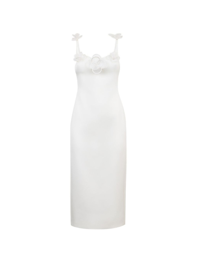 flower-embellishment midi dress 1