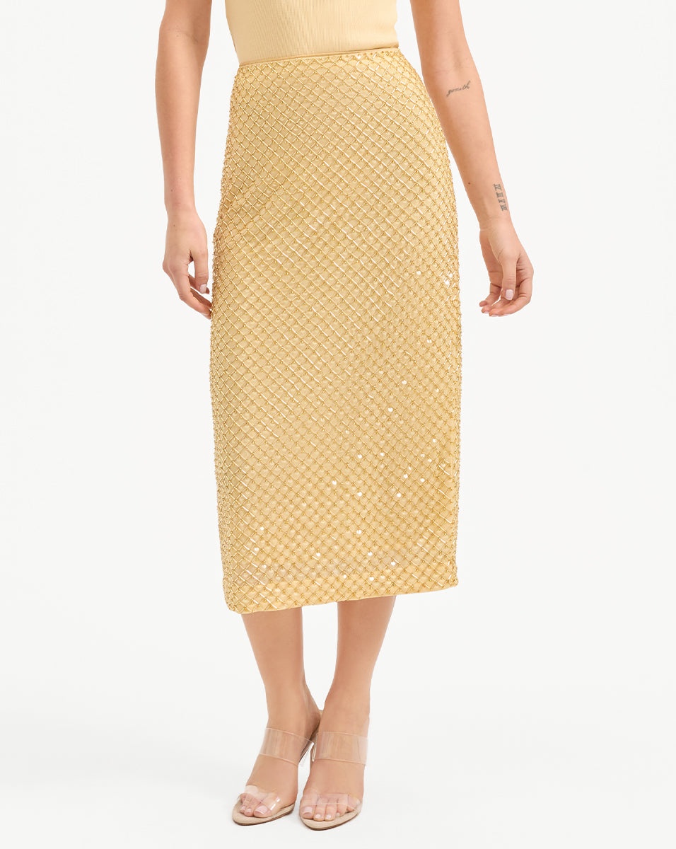 ALLORA BEADED MIDI SKIRT - 3