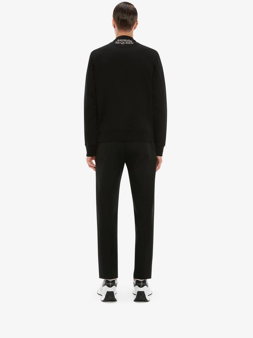 Zip Detail Blouson in Black - 4