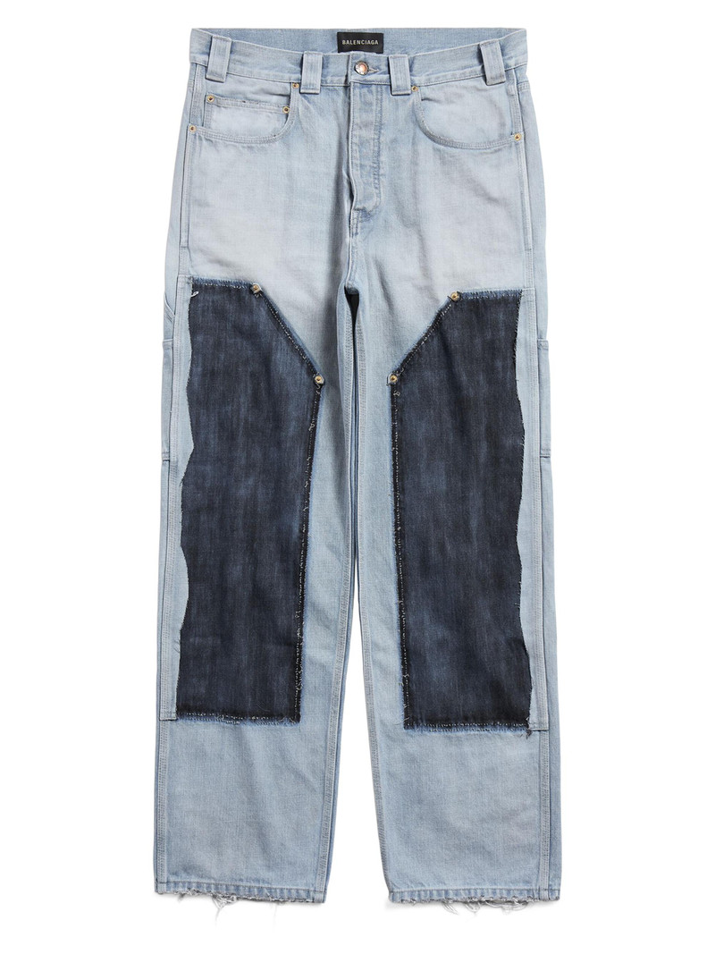 Women's Ripped Off Loose Fit Jeans - Light Blue 1