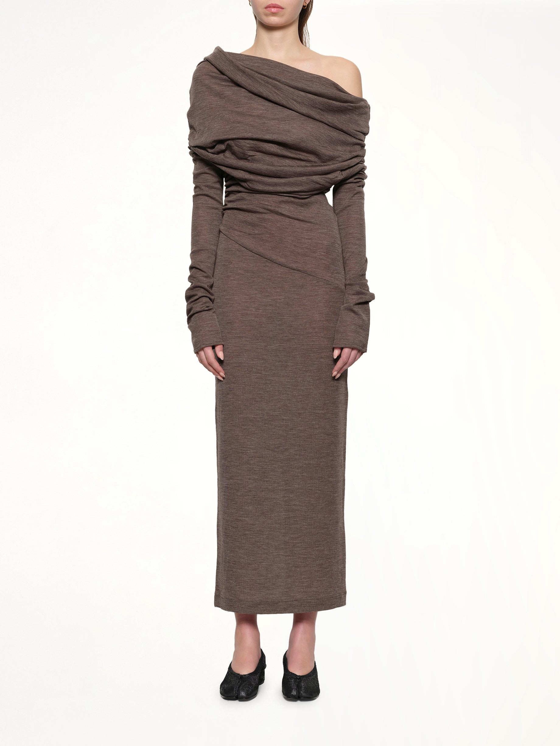 Bound Midi Dress in Pinecone - 7