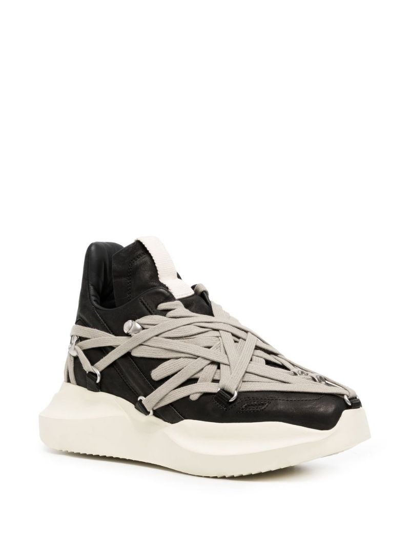 strap-detail leather sneakers - 2