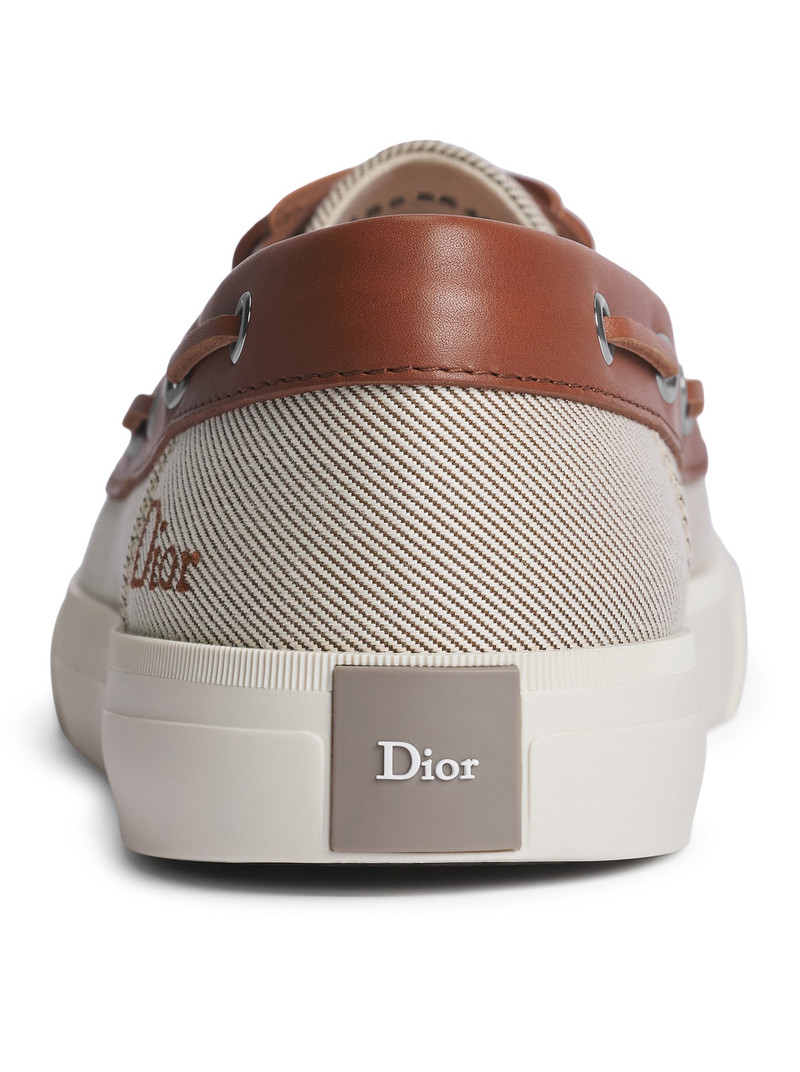 DIORIVIERA CHESTER BOAT SHOES IN COTTON CANVAS AND CALFSKIN 5