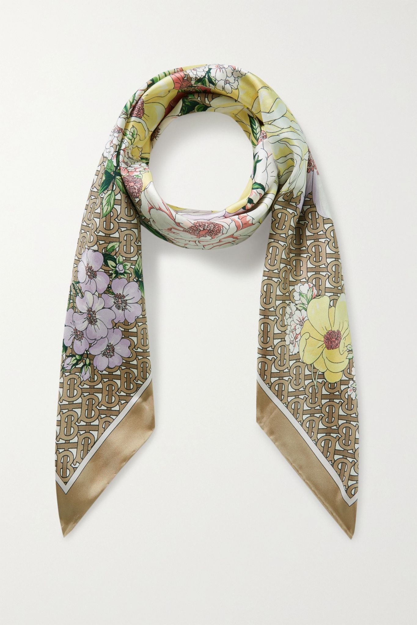 Printed mulberry silk-twill scarf - 1