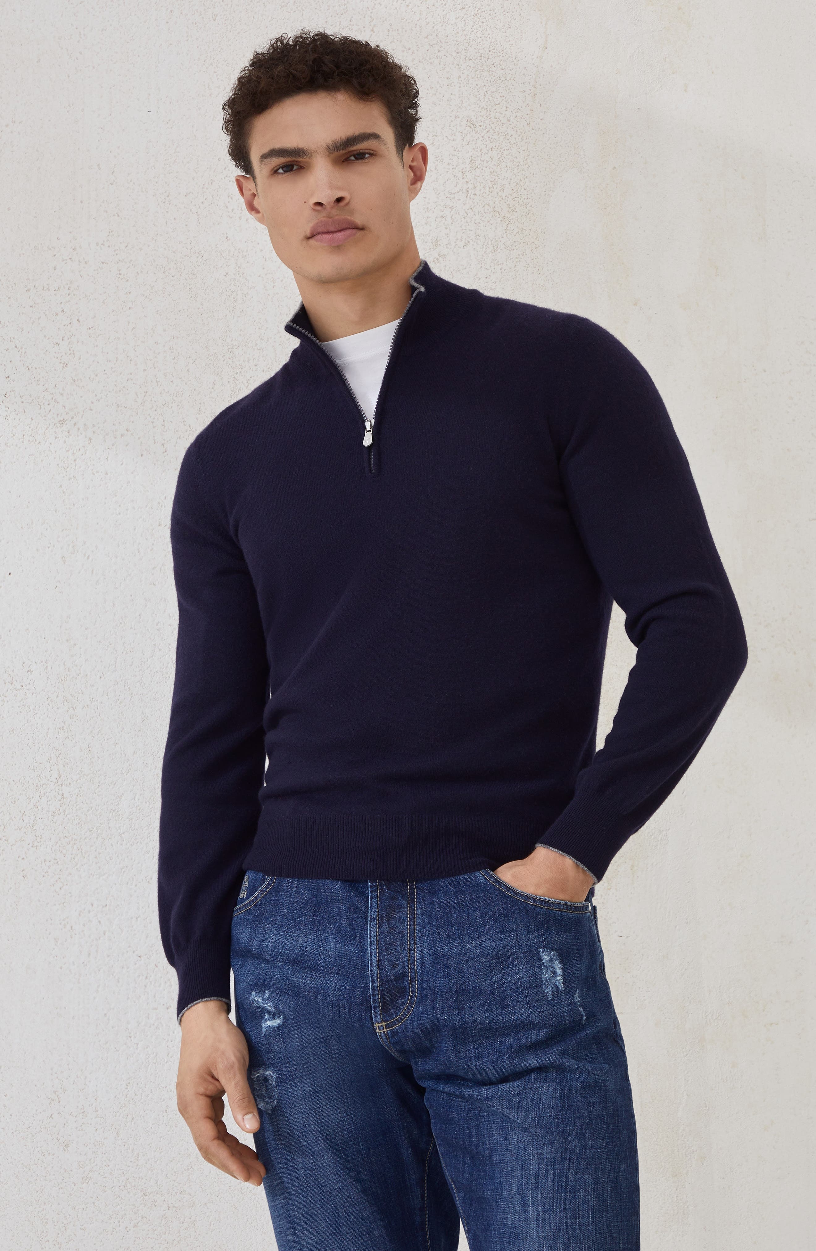 Brunello Cucinelli Cashmere sweater in Navy Blue at Nordstrom - 2