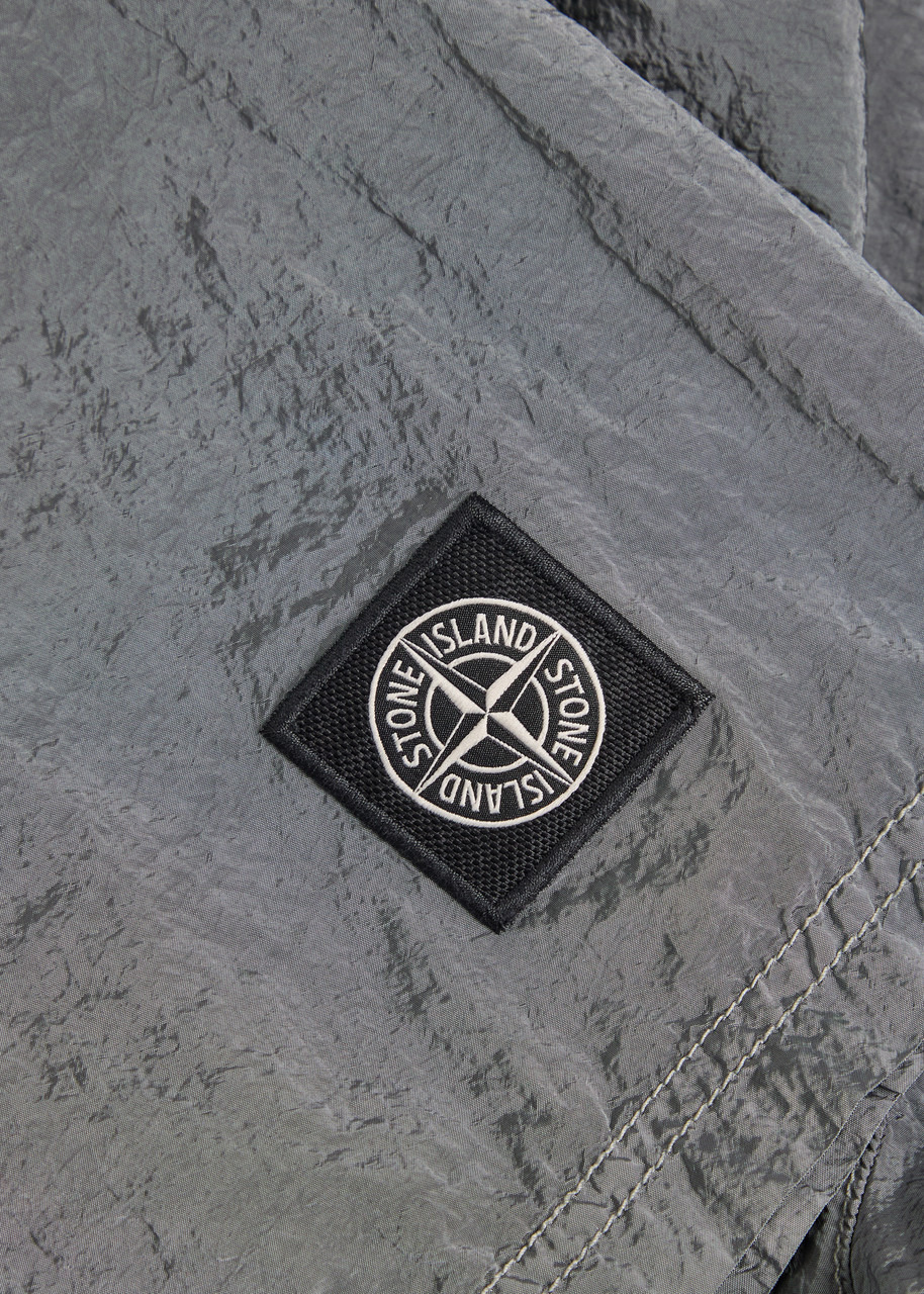 Stone Island Logo Crinkled Nylon Swim Shorts - 5