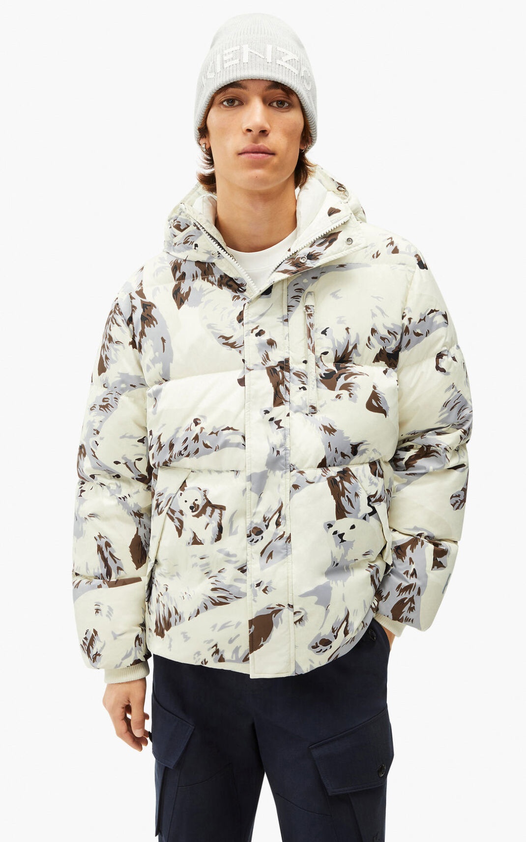 定価12万KENZO Polar Bear ダウンジャケット シロクマ柄 M 定価12万KENZO Polar Bear ダウンジャケット シロクマ柄 M
