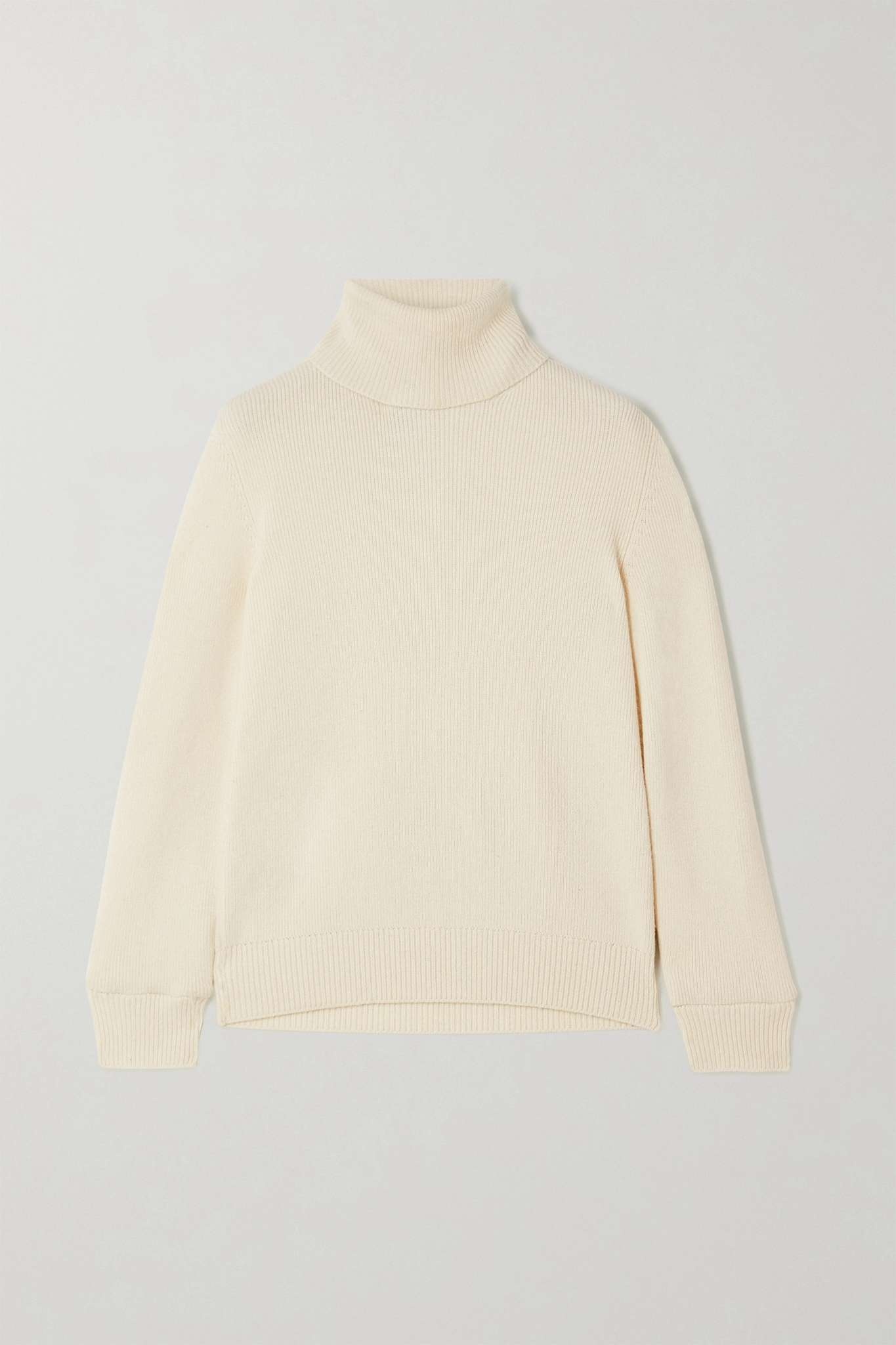 Ribbed cashmere turtleneck sweater - 1