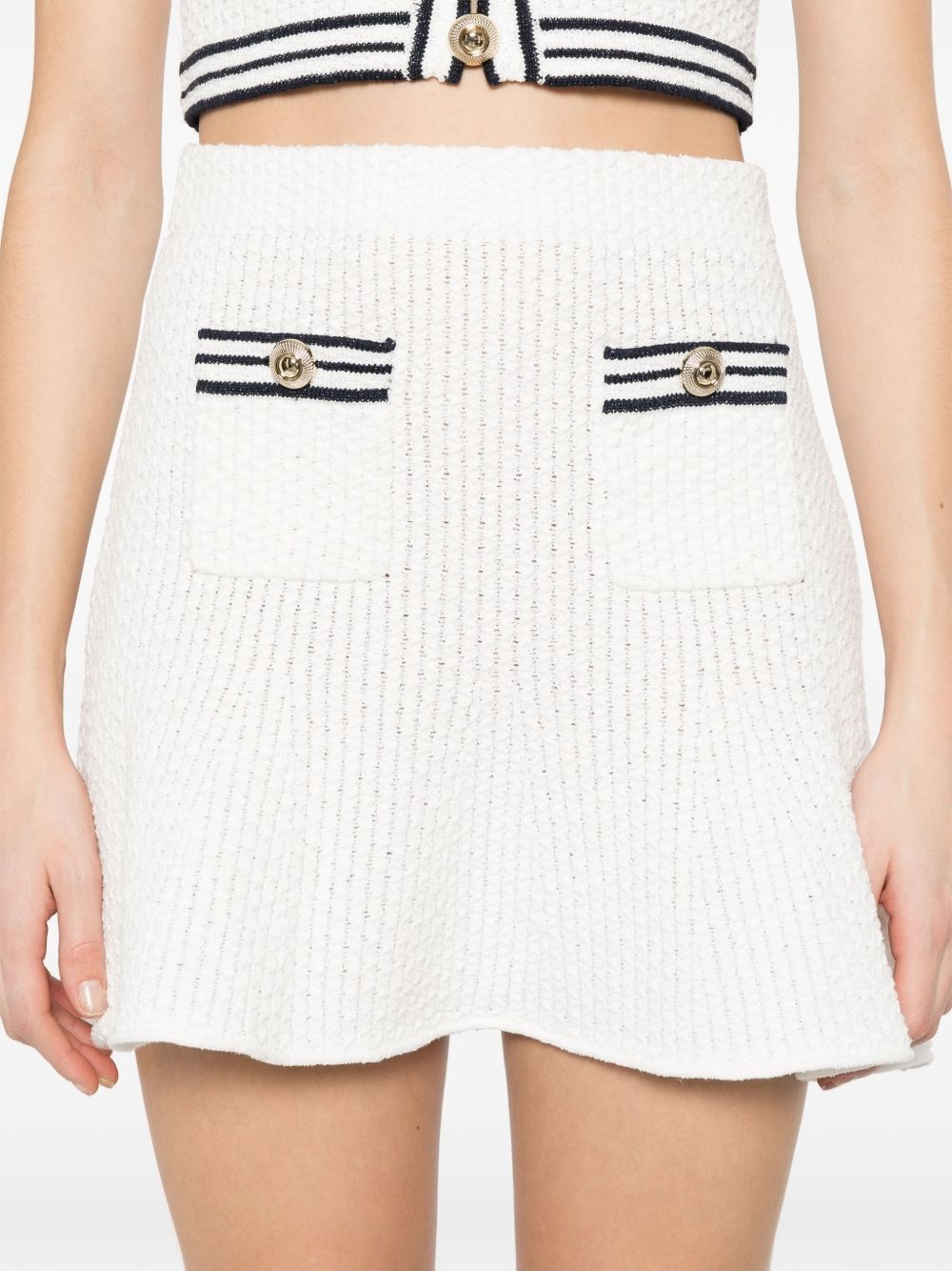 textured knitted mini skirt - 5