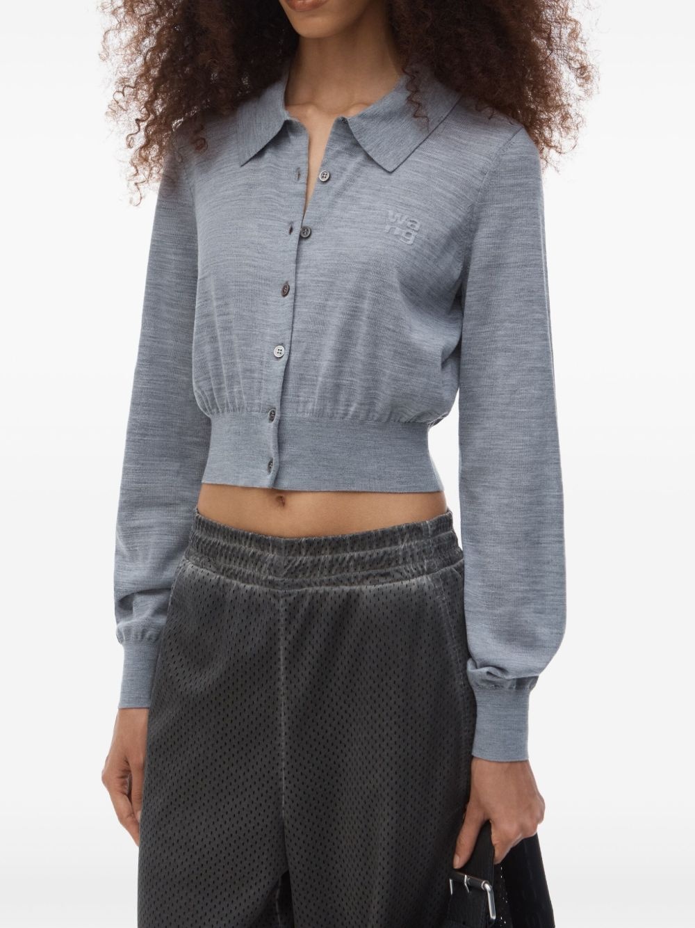 logo-embossed cardigan - 4