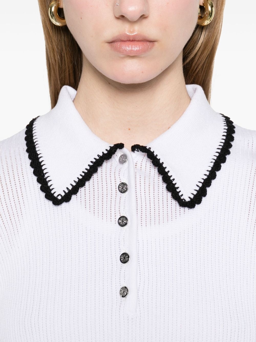 knitted polo top - 5