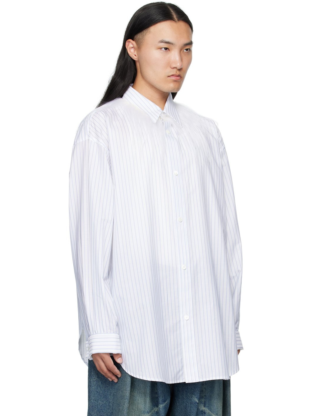 White & Blue Kidassia Collared Shirt - 2
