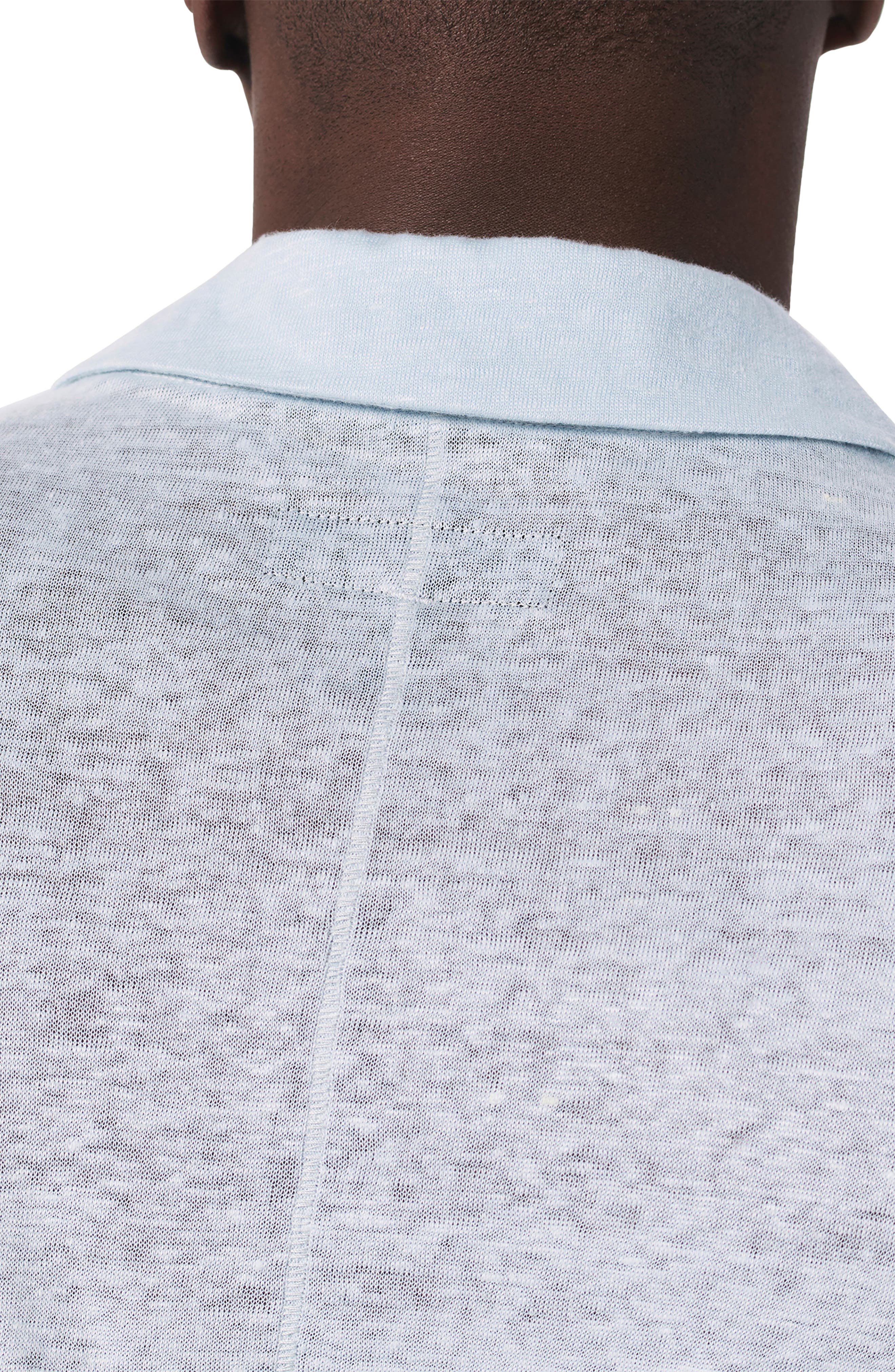 rag & bone Johnny Collar Linen Polo in Arctic at Nordstrom - 6