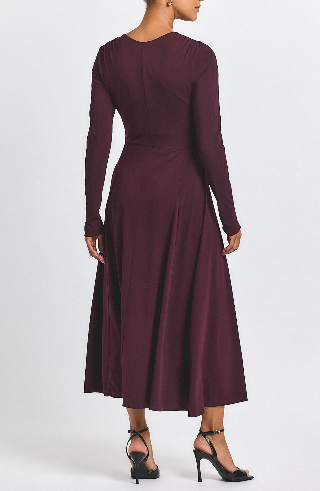 Derek Lam 10 Crosby Isabella Long Sleeve Ruched Dress in Black Cherry at Nordstrom - 2