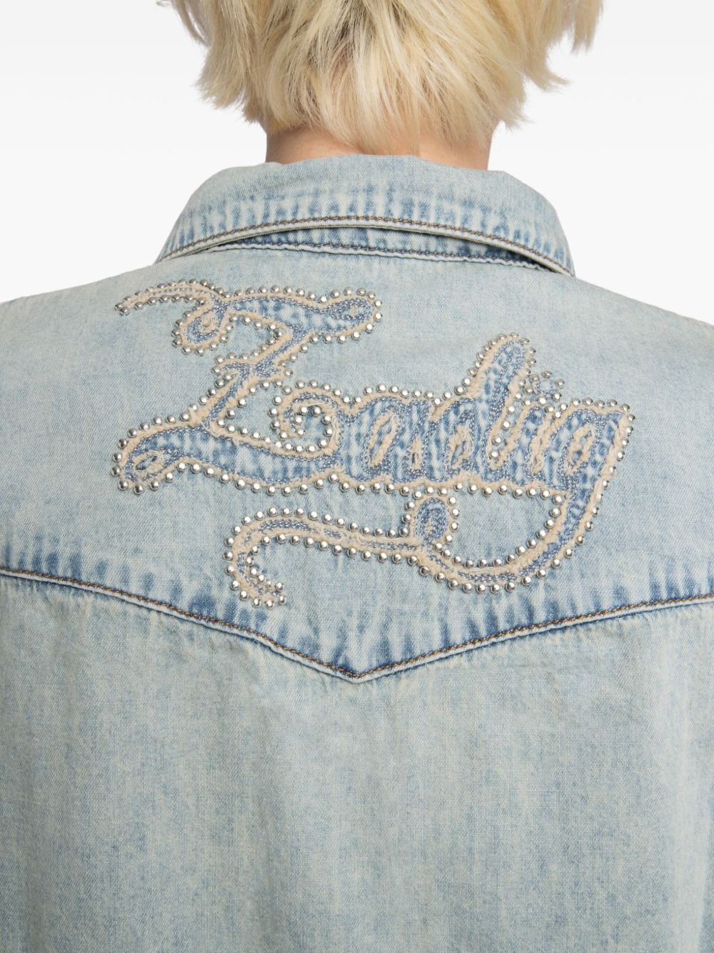 Saby stud-embellished denim shirt - 5