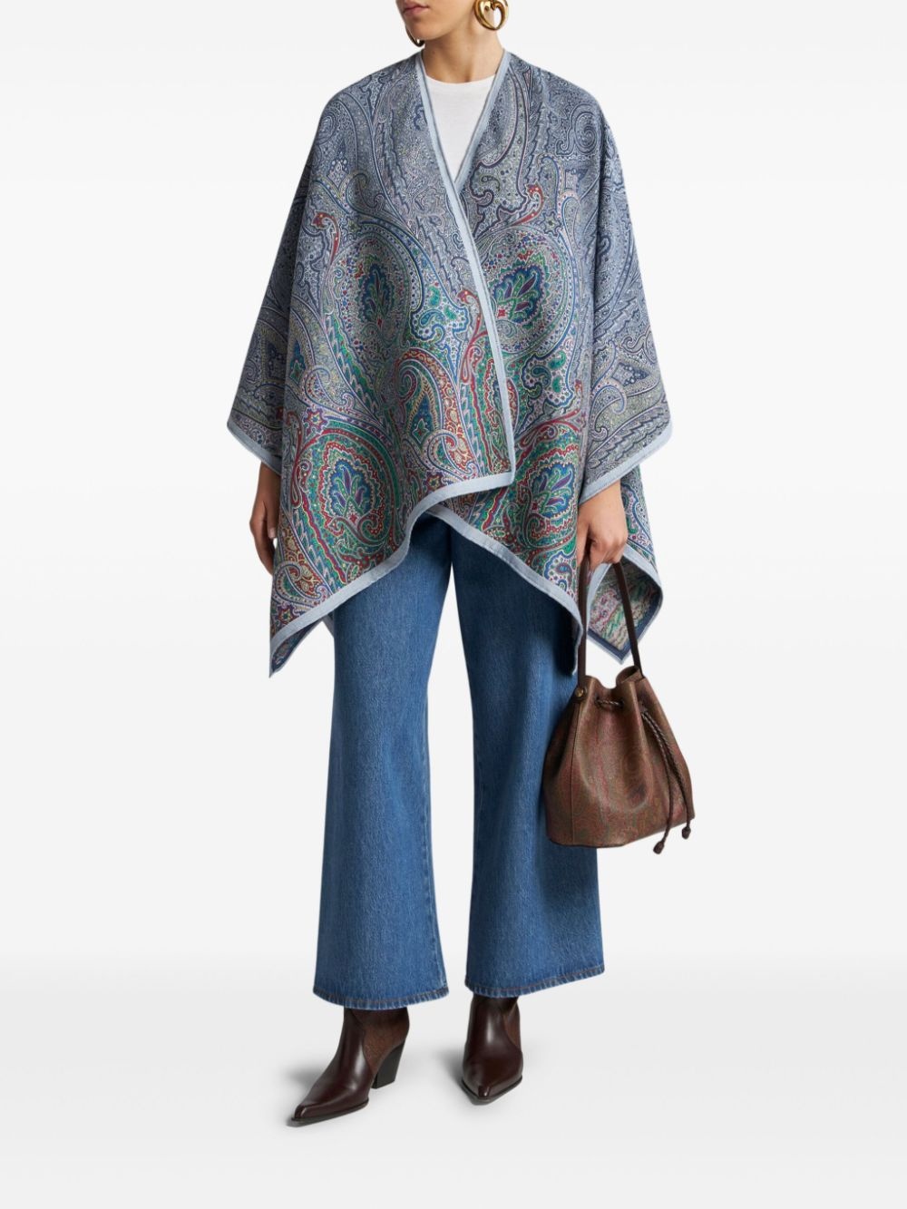 paisley jacquard cape - 2