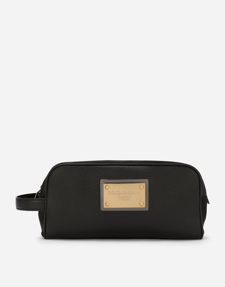 Nylon and calfskin toiletry bag - 1